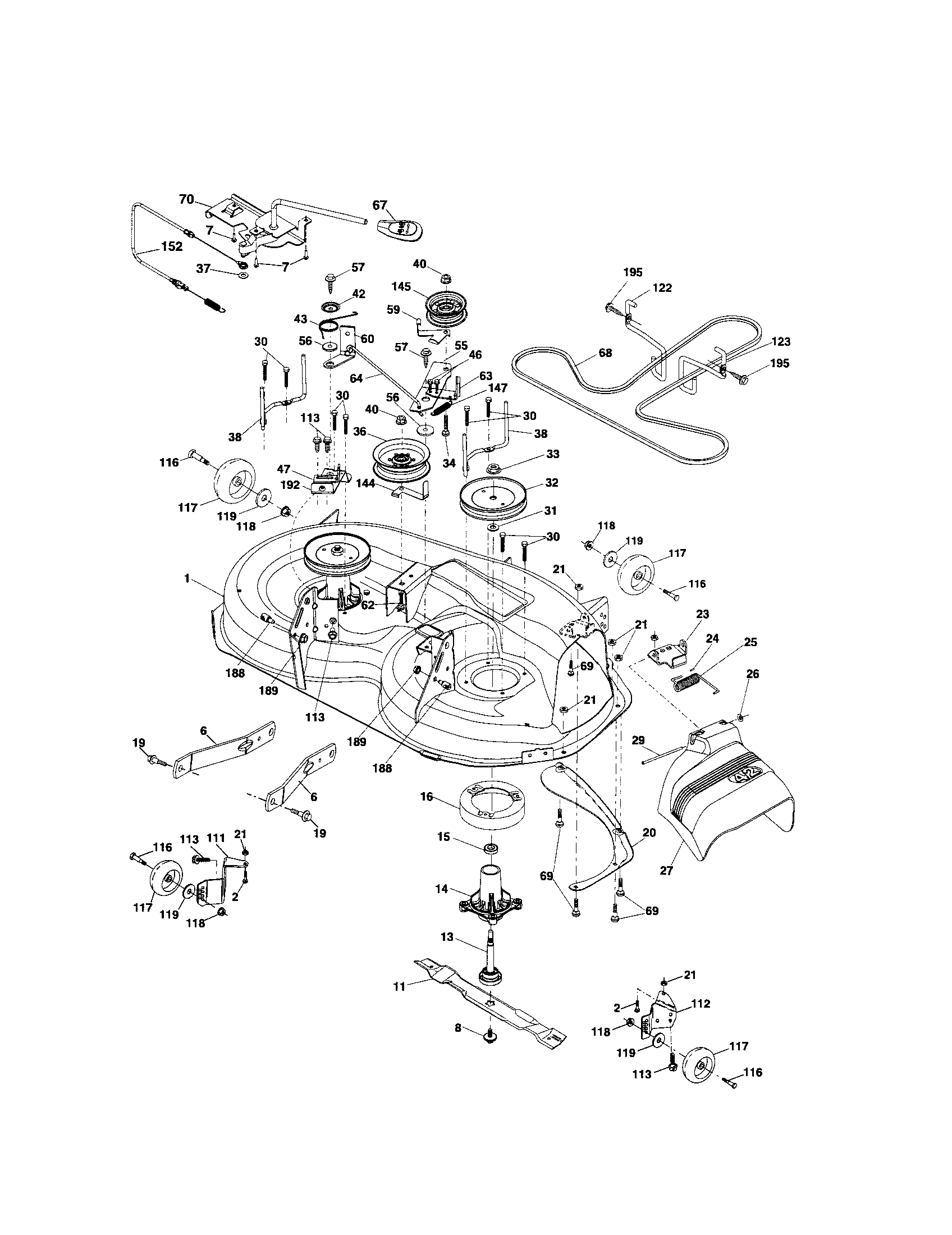 Craftsman 917288210 mower deck diagram