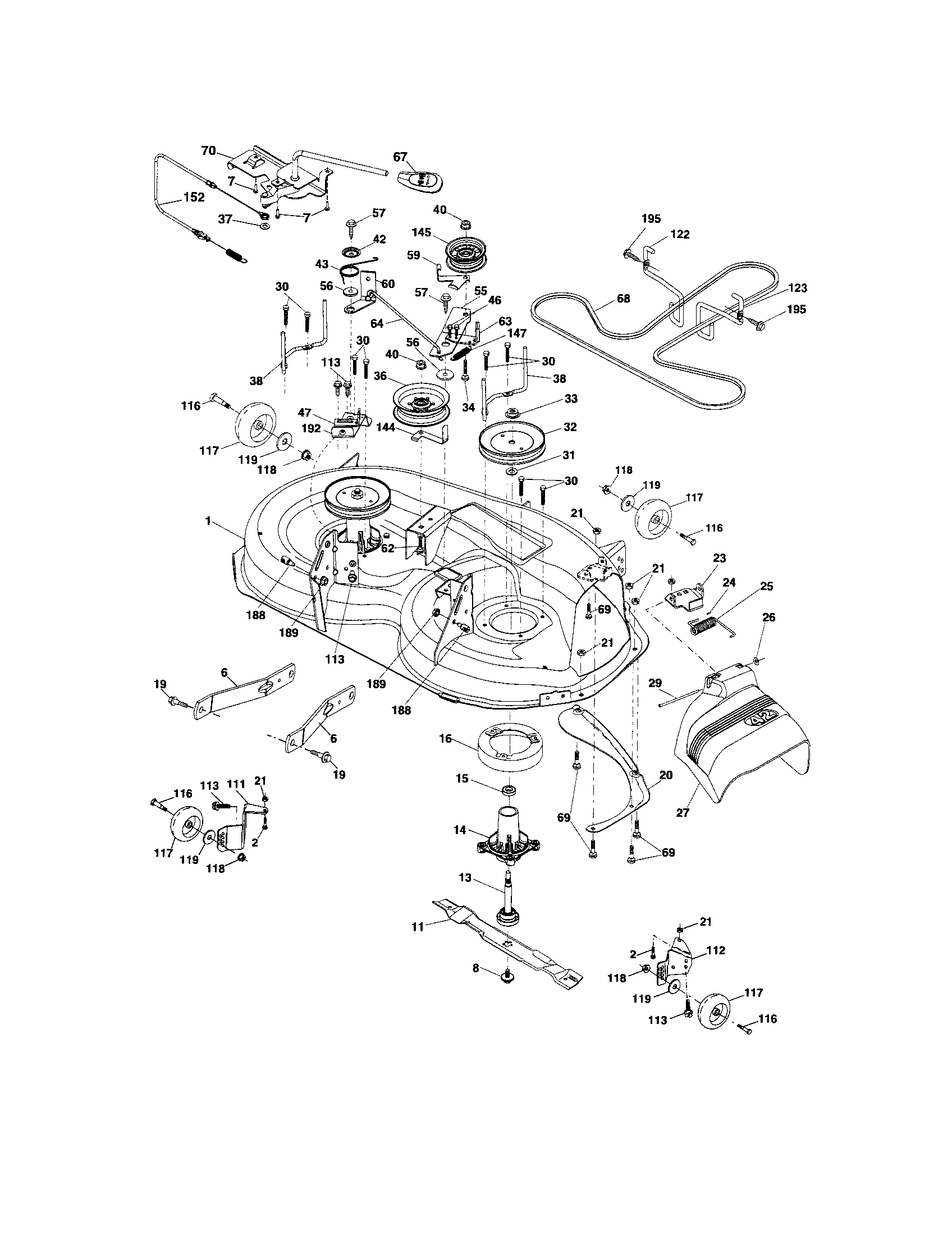 Craftsman 917288211 mower deck diagram