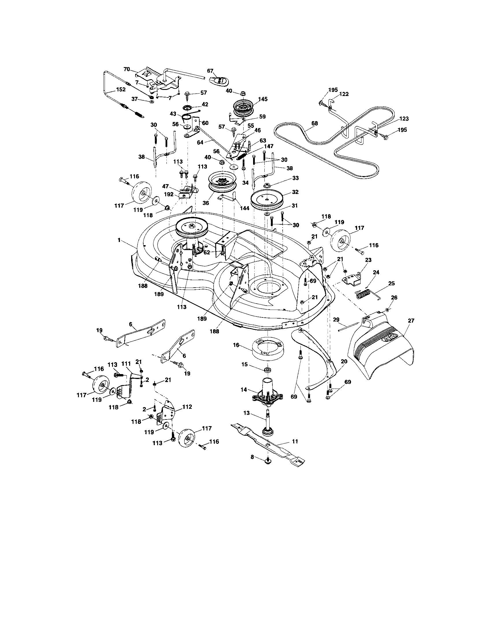 Craftsman 917288251 mower deck diagram