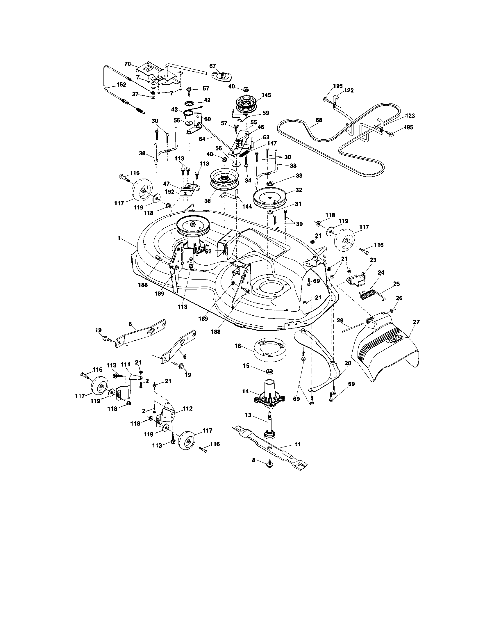 Craftsman 917288252 mower deck diagram