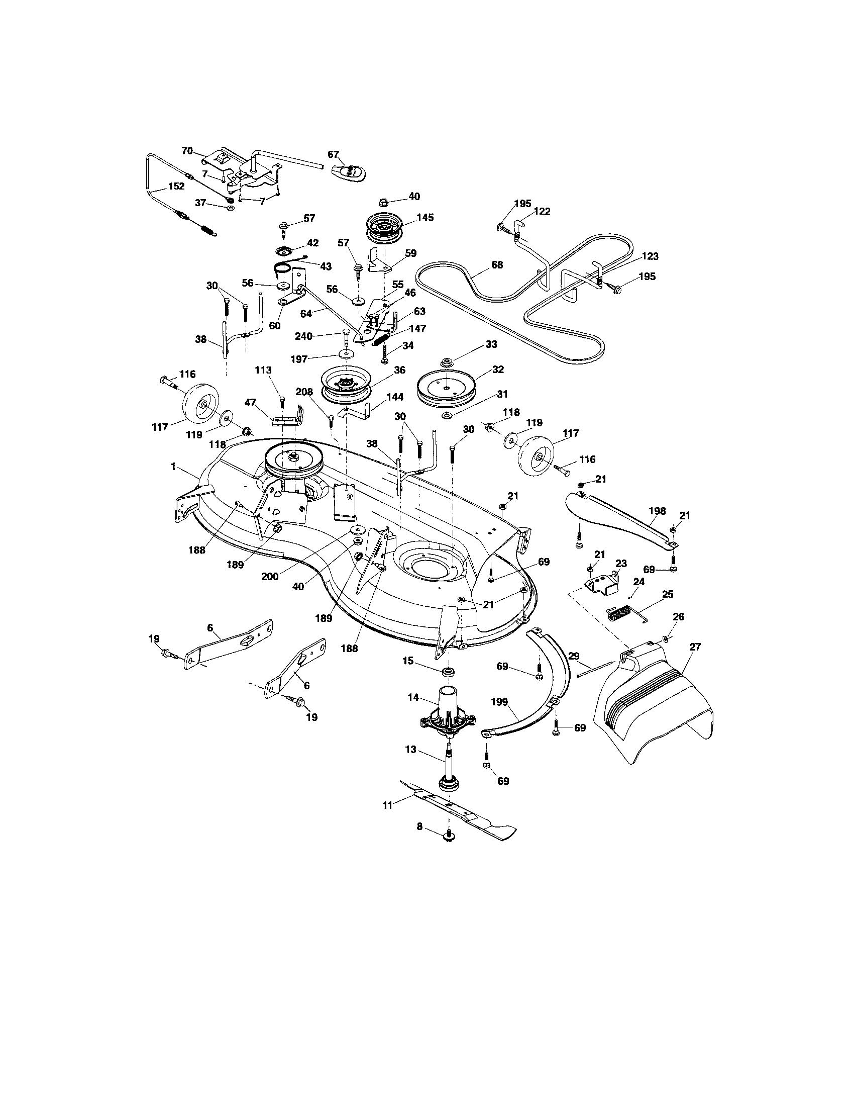 Craftsman 917288270 mower deck diagram