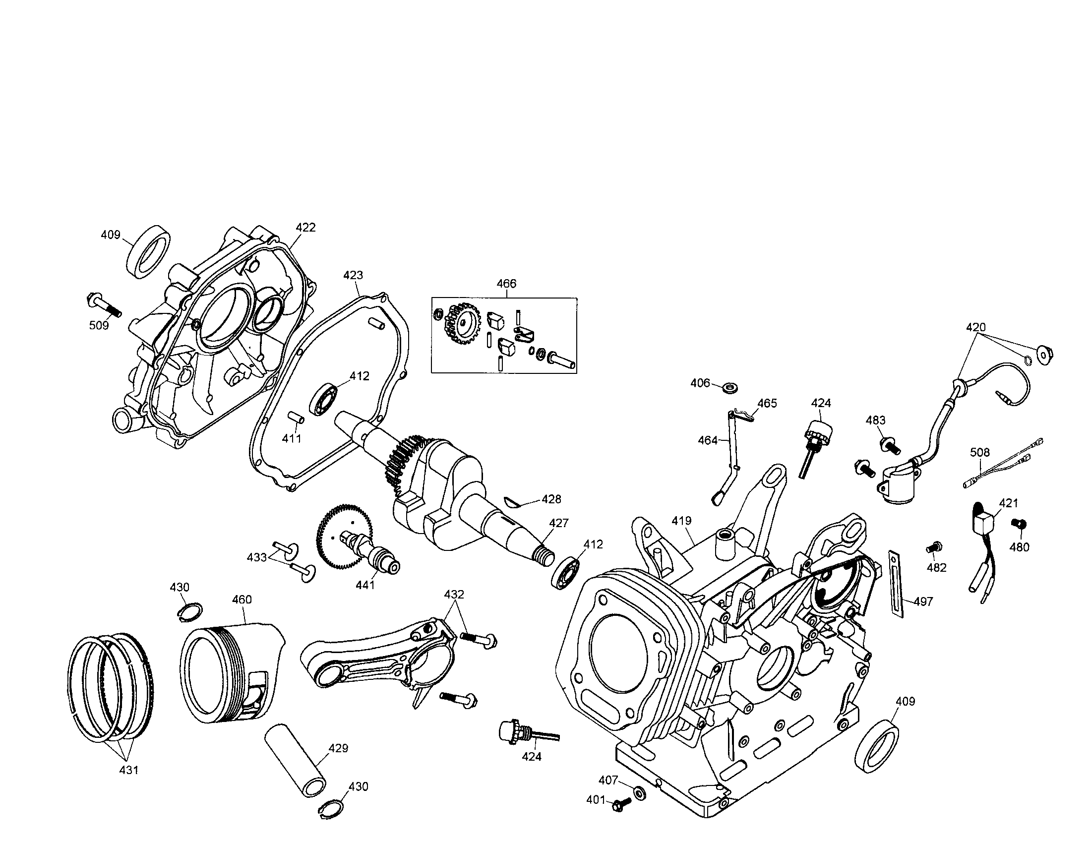 DeWalt DG3000 TYPE 1 crankshaft/cover diagram