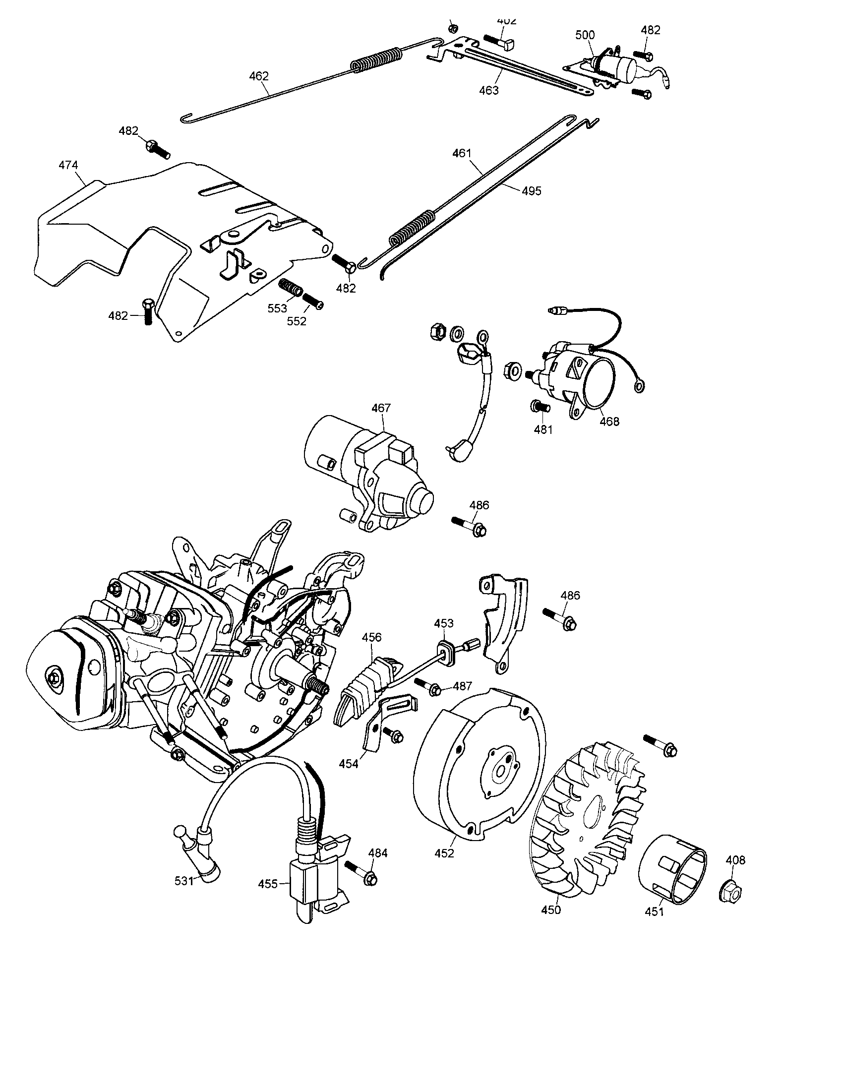 DeWalt DG4400B TYPE 1 fan/ignition coil diagram