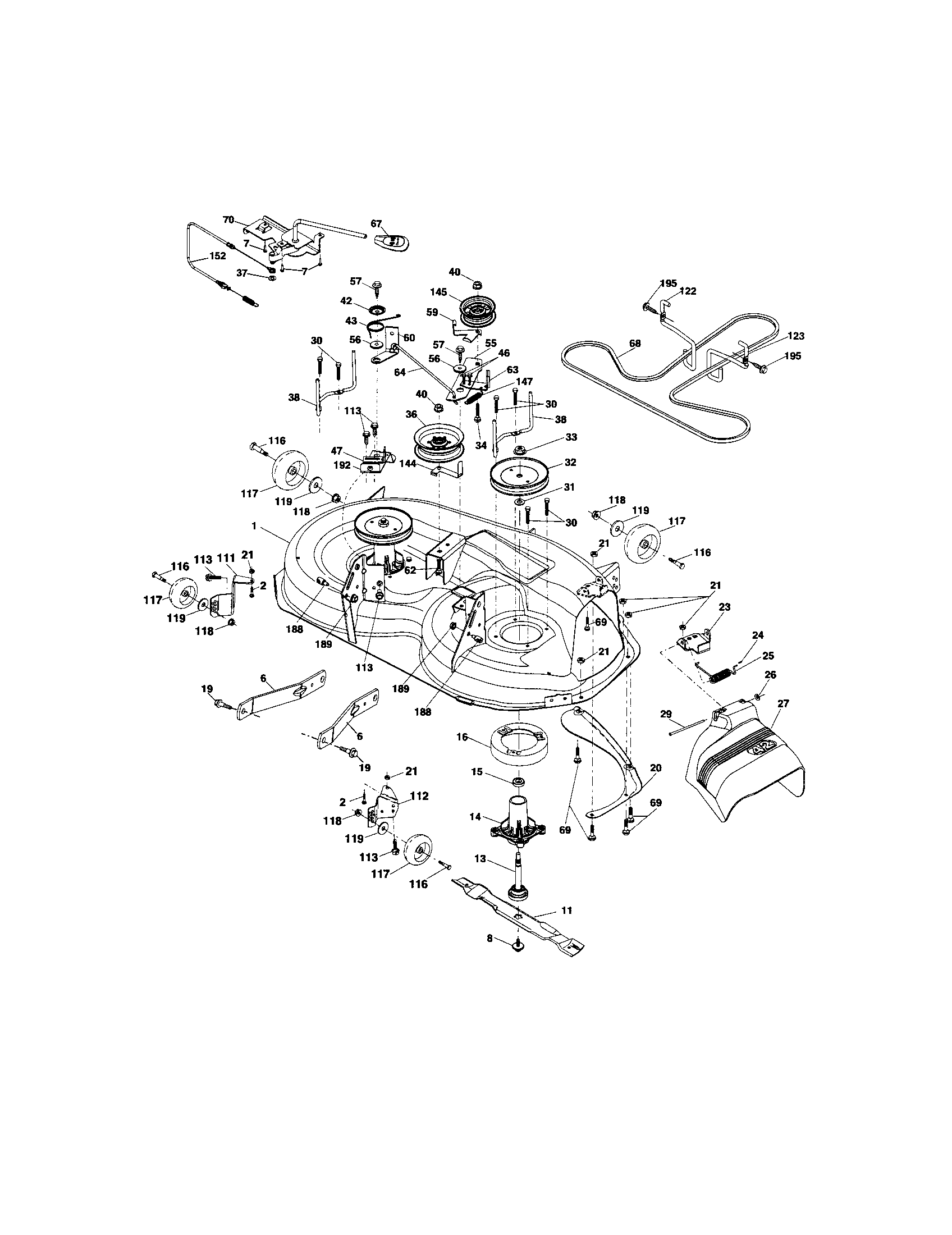 Craftsman 917288341 mower deck diagram