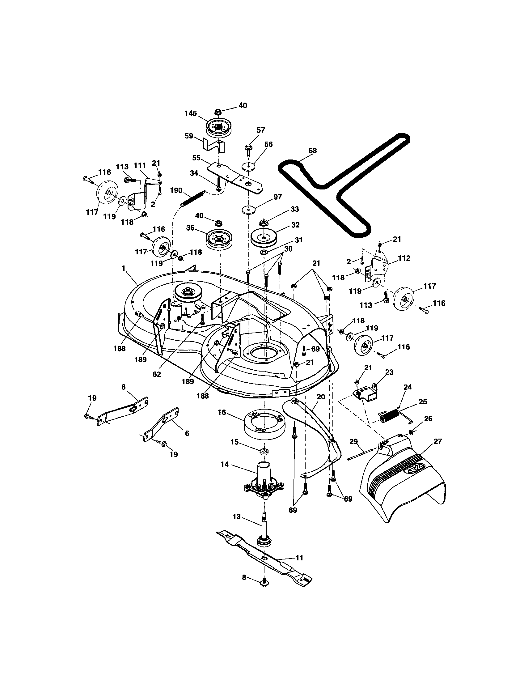 Craftsman 917288700 mower deck diagram