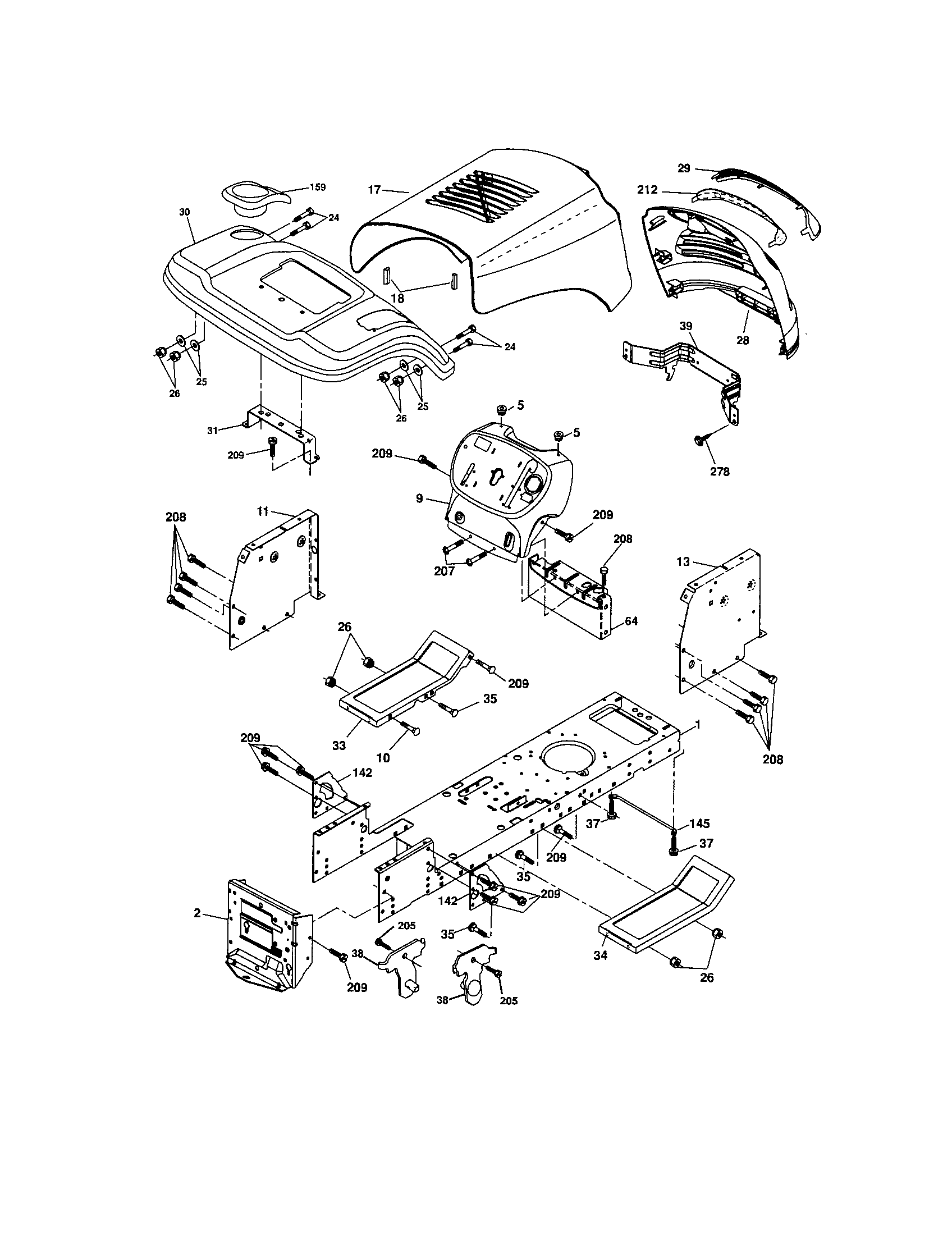 Craftsman 917289030 chassis and enclosures diagram