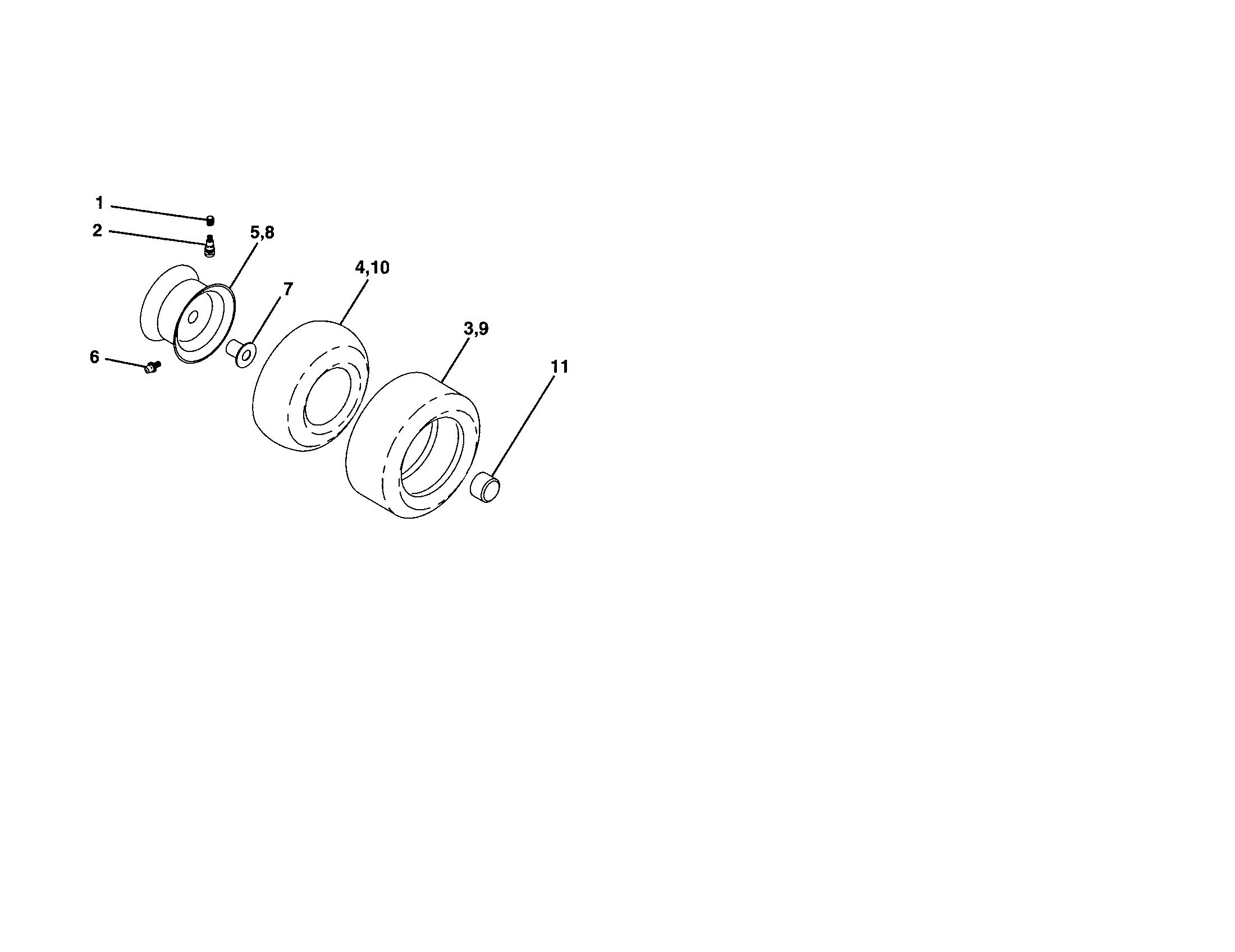 Craftsman 917289030 wheels and tires diagram