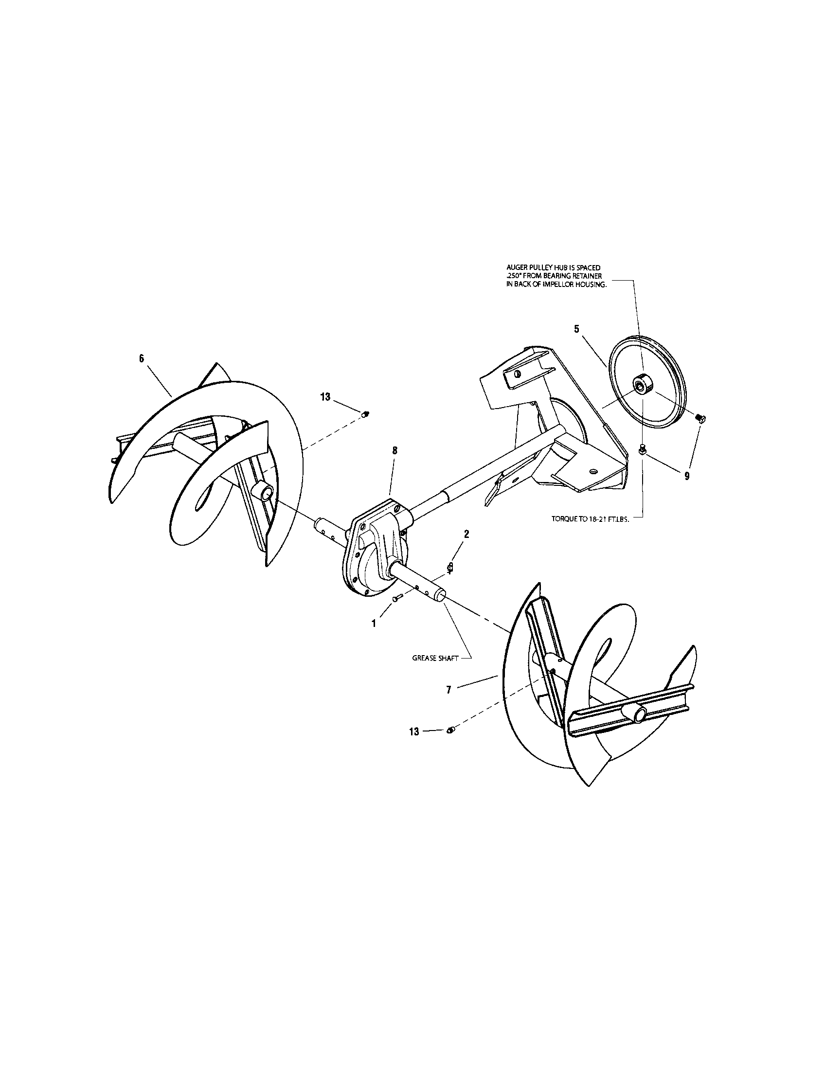 Snapper 130887260 auger drive-26" model diagram