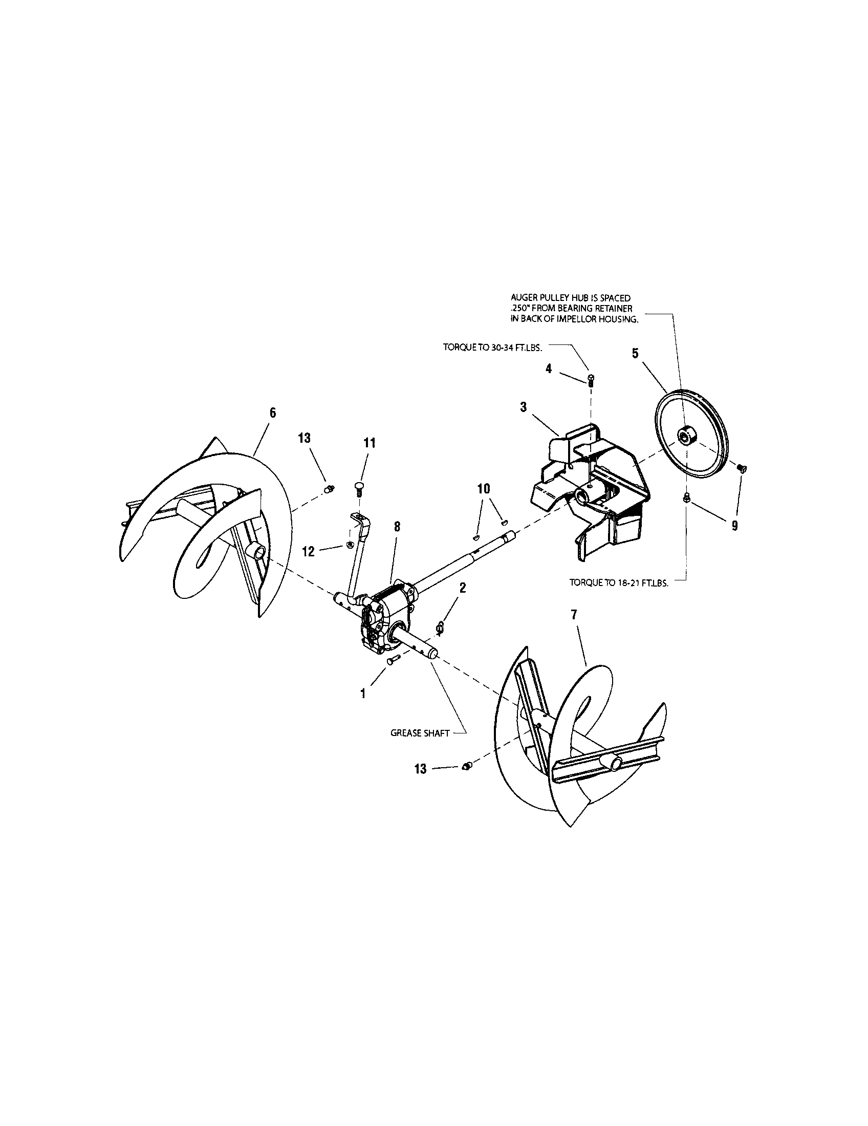 Snapper 130887260 auger drive - 28" model diagram