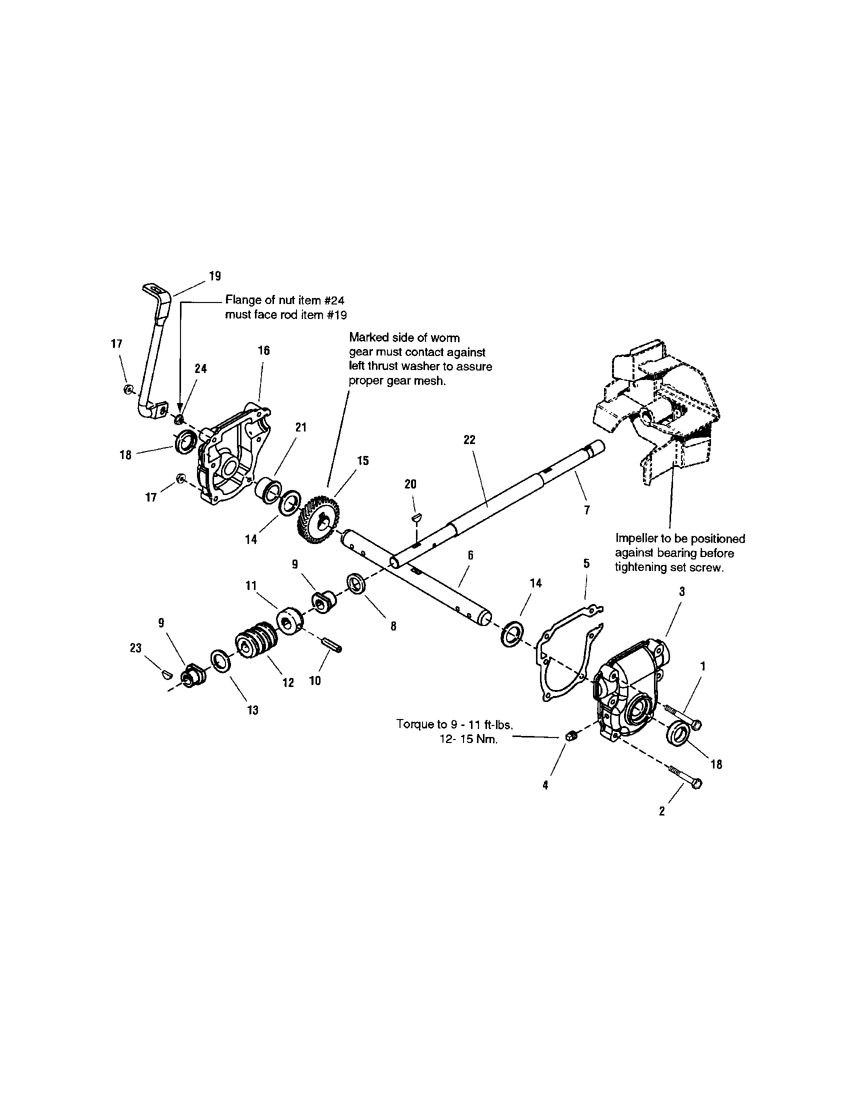 Snapper 130887260 gear box - 28" model diagram