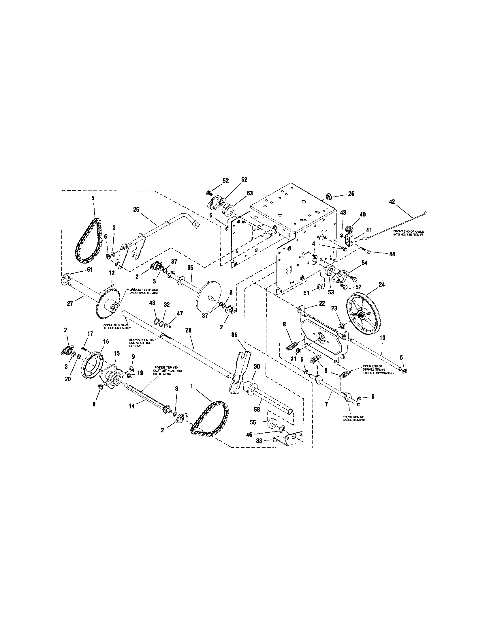 Snapper 130887260 traction drive- ez turn-28" model diagram