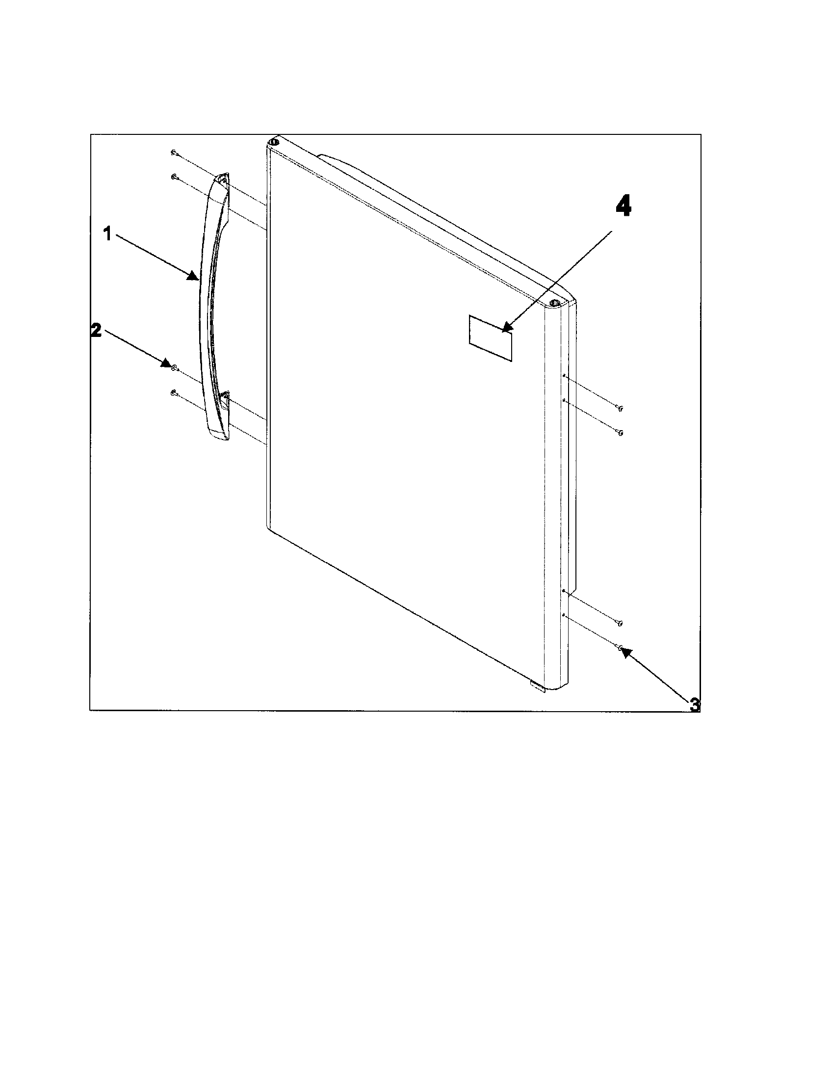 Amana ABD2533DES0 refrigerator door handle/trim diagram