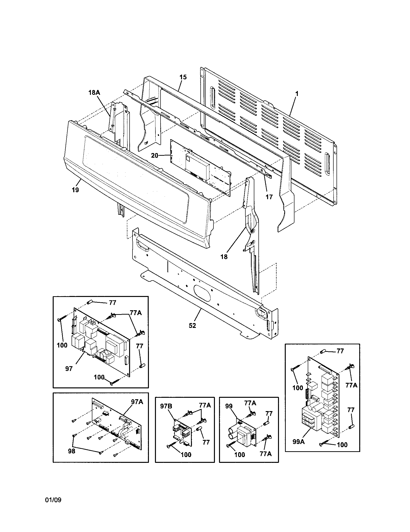 Electrolux EI30EF55GSC backguard diagram