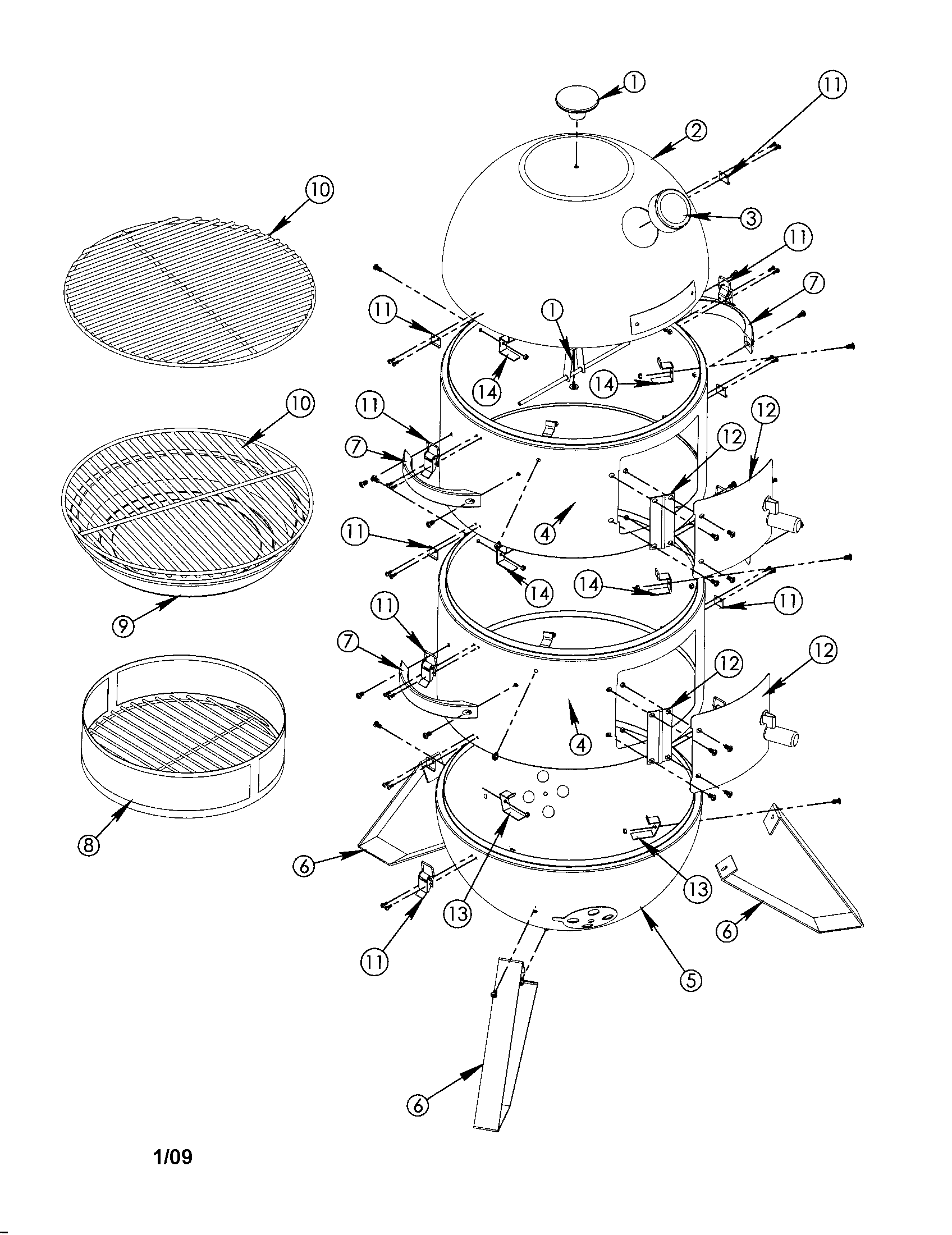 BBQ-Pro 31818 grill diagram