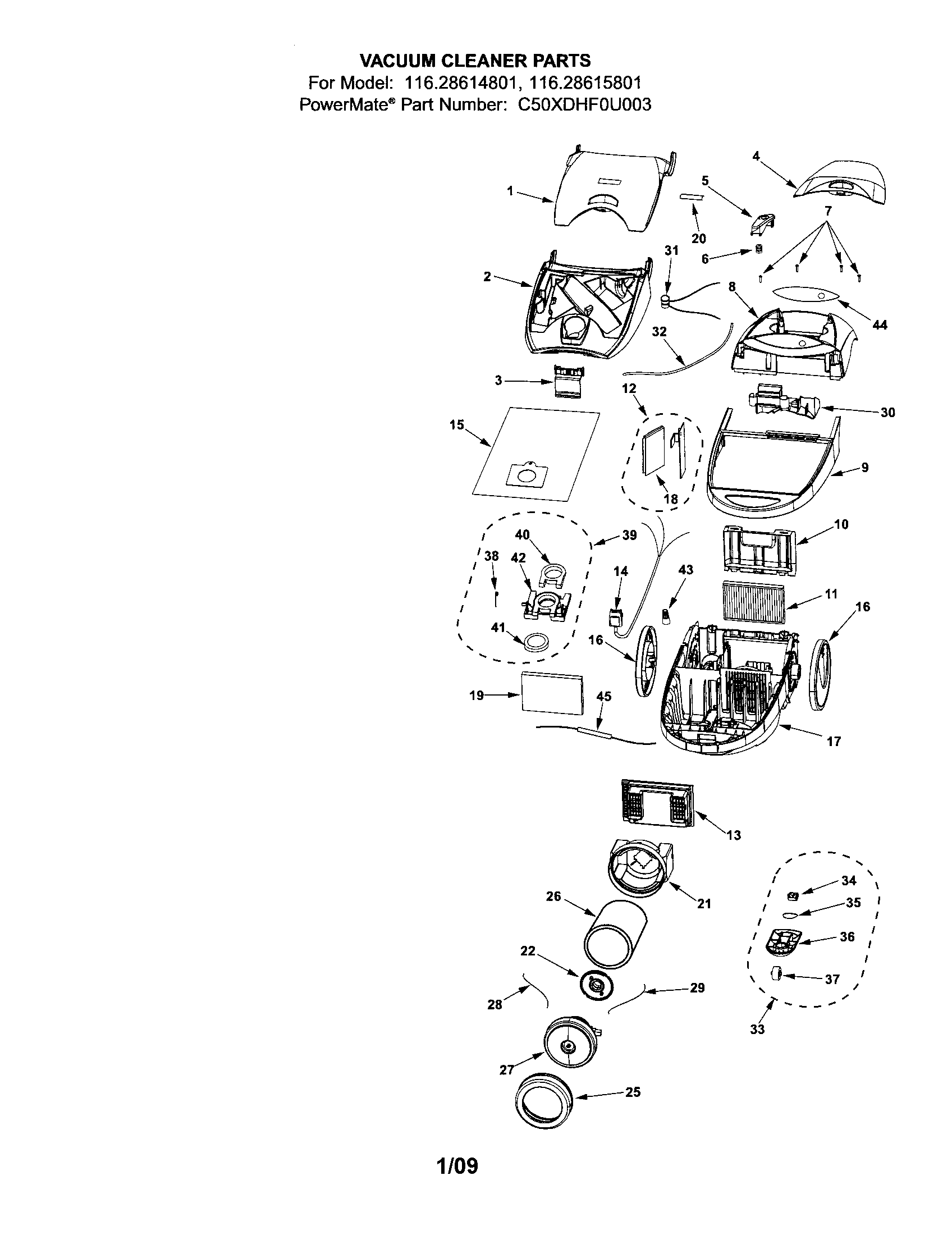 Kenmore 11628614801 canister diagram