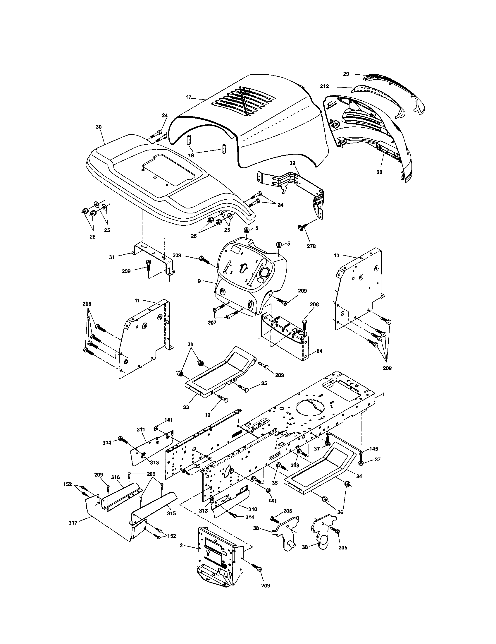 Craftsman 917253101 chassis and enclosures diagram