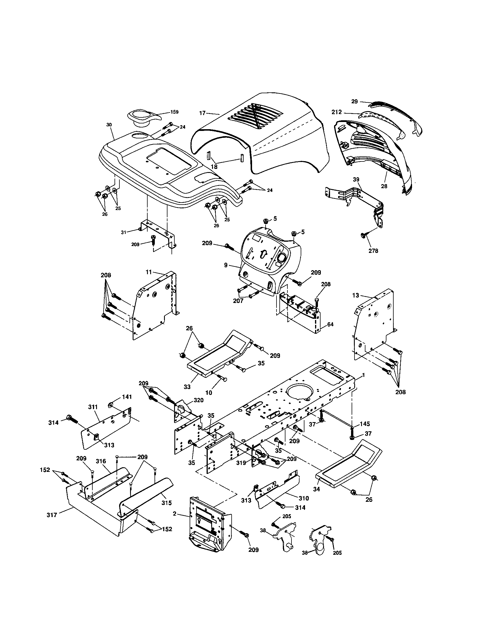 Craftsman 917253132 chassis and enclosures diagram