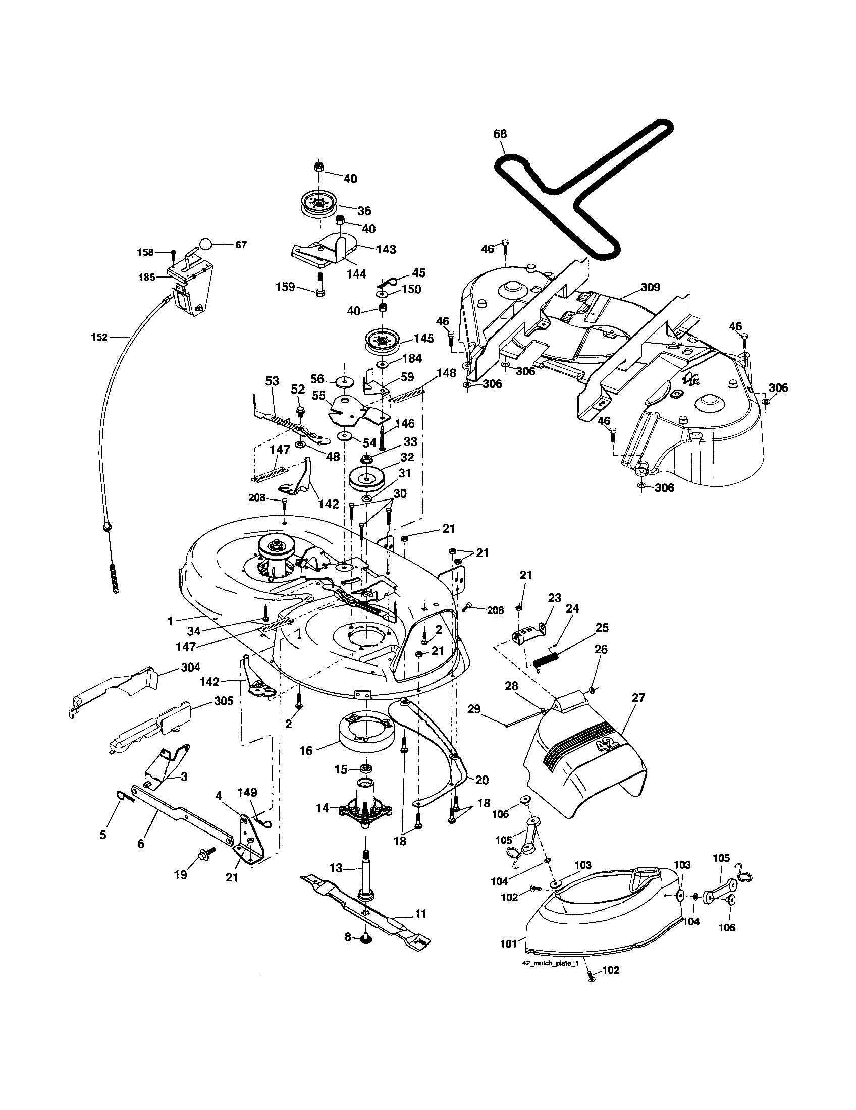 Craftsman 917253132 mower deck diagram