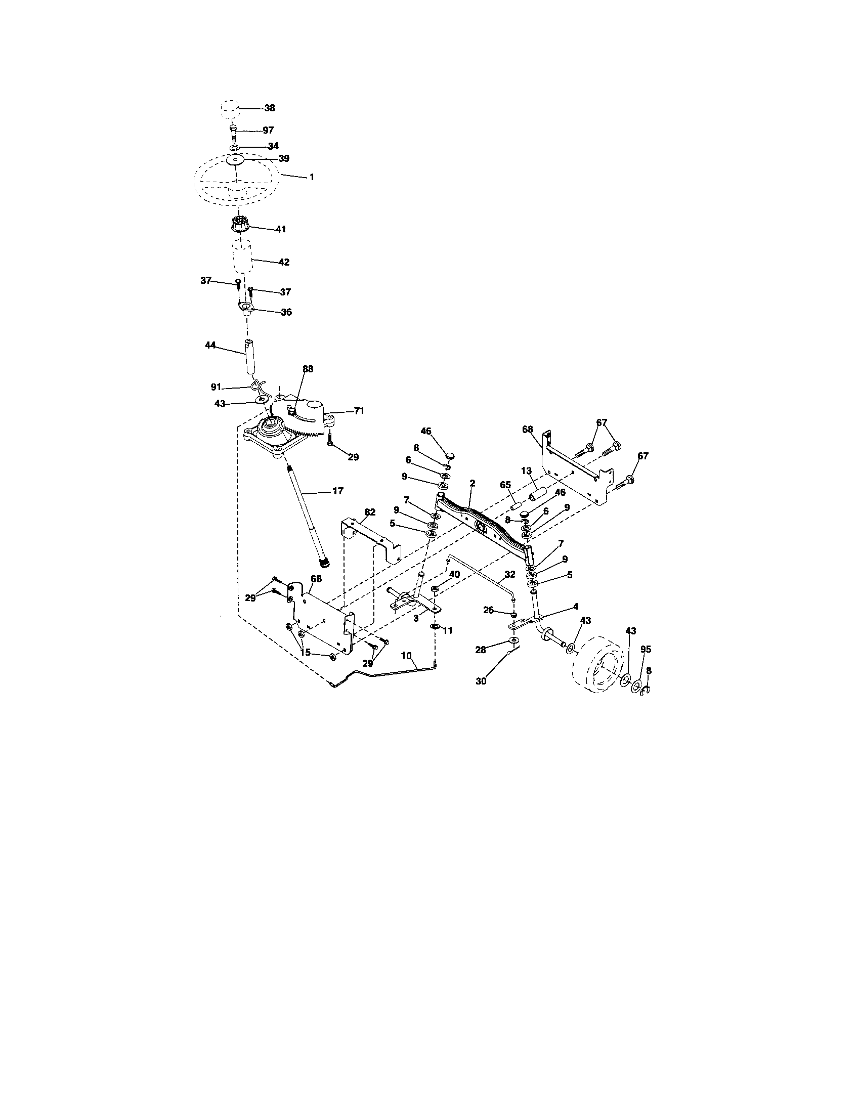Craftsman 917253140 steering diagram