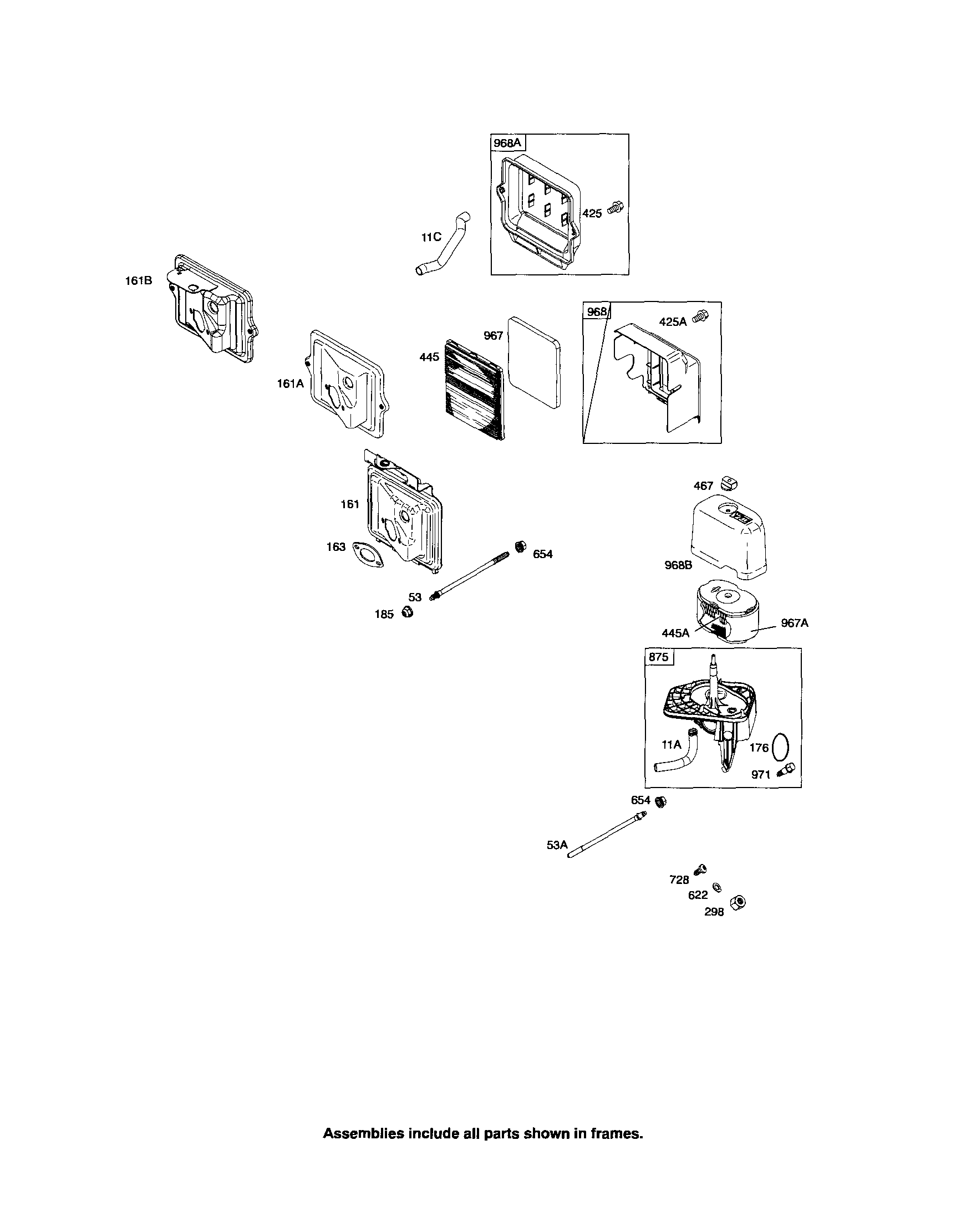 Craftsman 580326311 air cleaner diagram