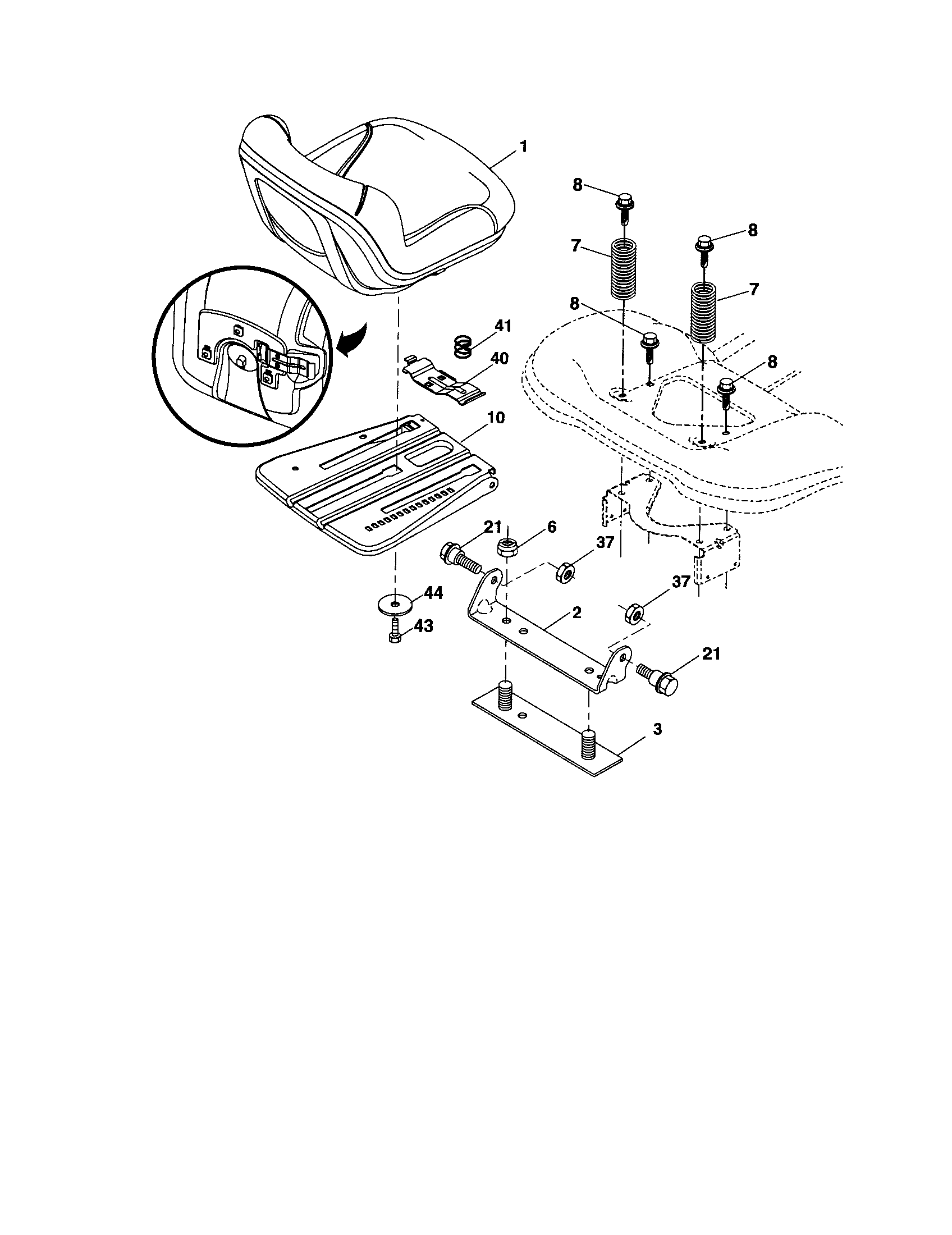 Craftsman 917289070 seat diagram