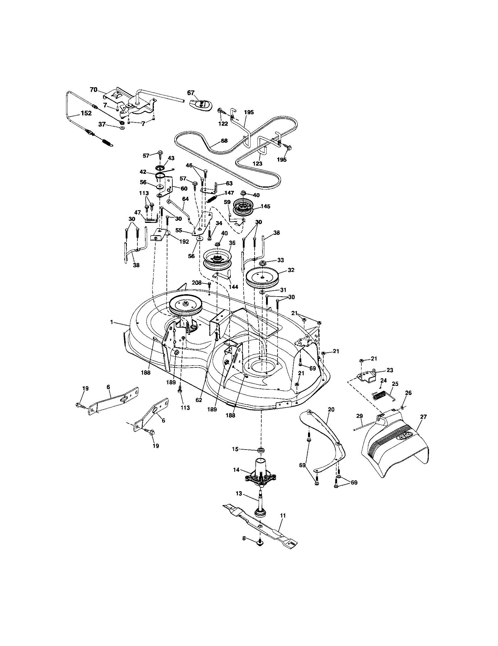 Craftsman 917289070 mower deck diagram