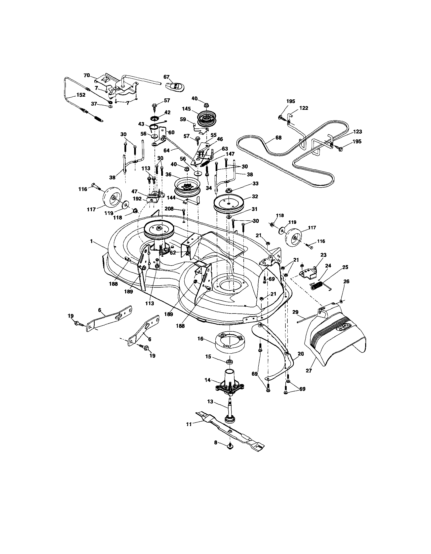 Craftsman 917289080 mower deck diagram