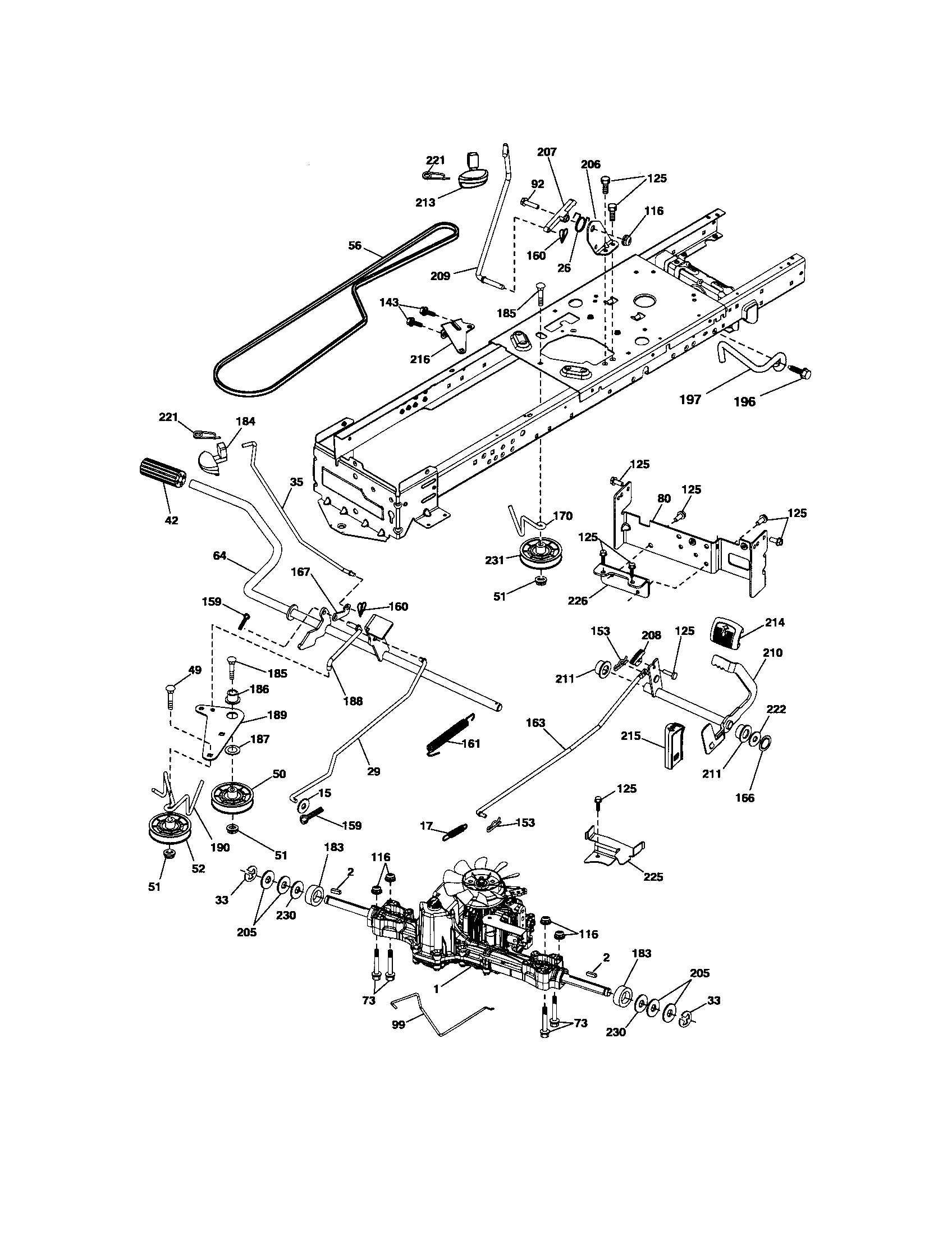 Husqvarna YTS4500 ground drive diagram