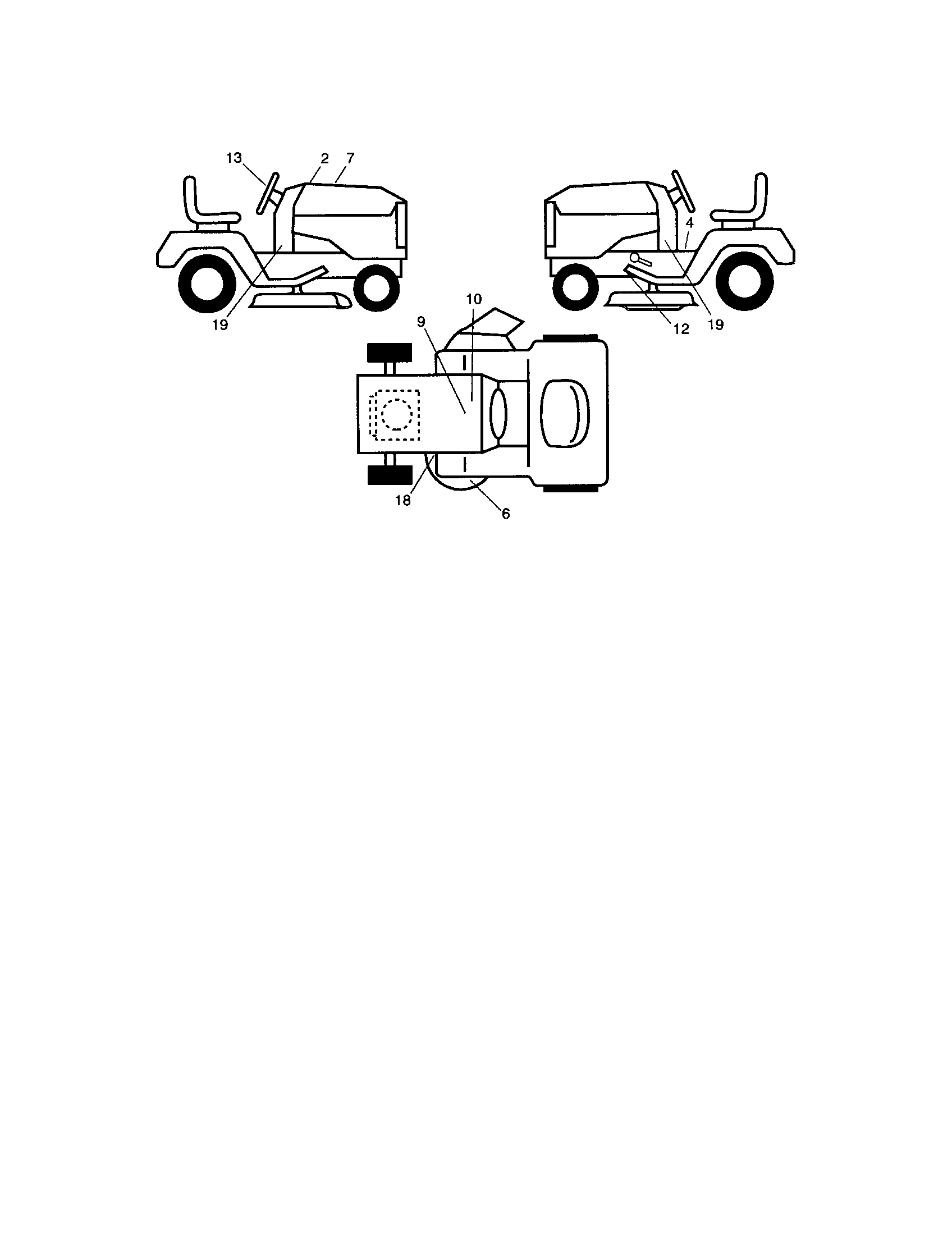 Husqvarna YTS4500 decals diagram