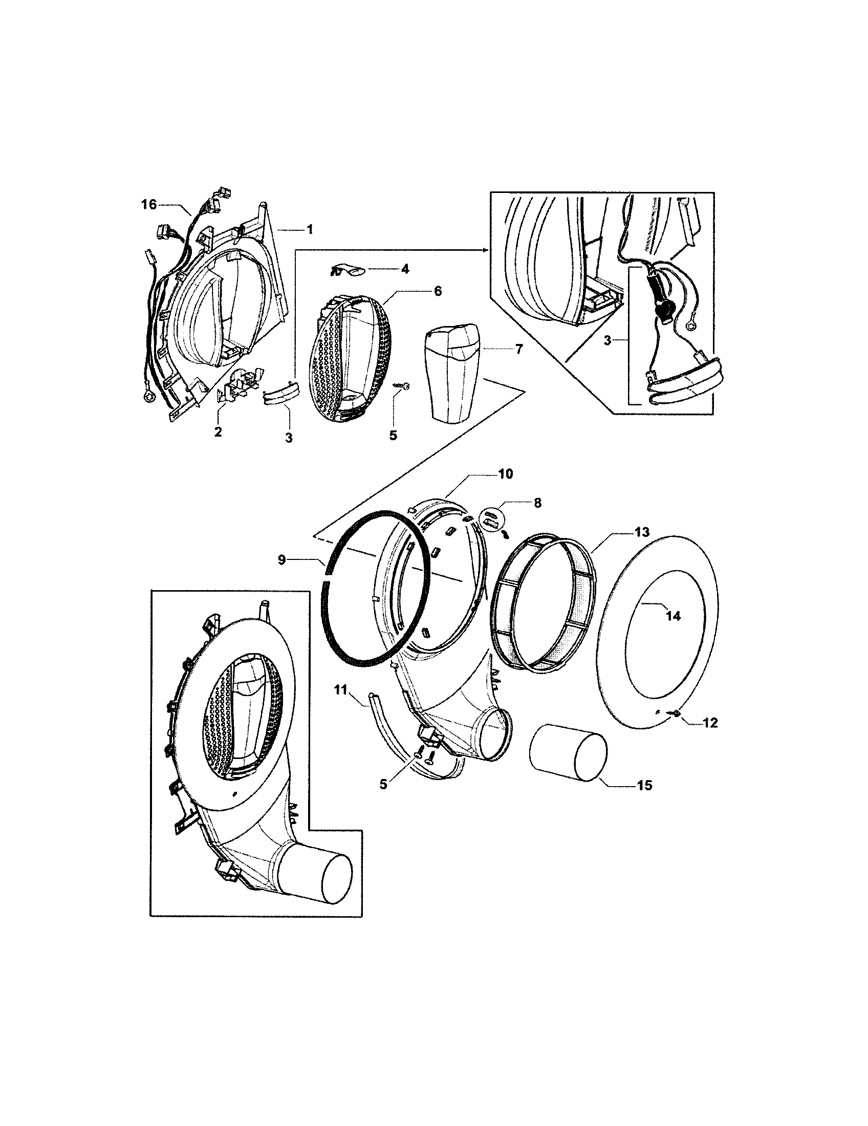 Fisher & Paykel DG62TGW1-96142A outlet duct diagram