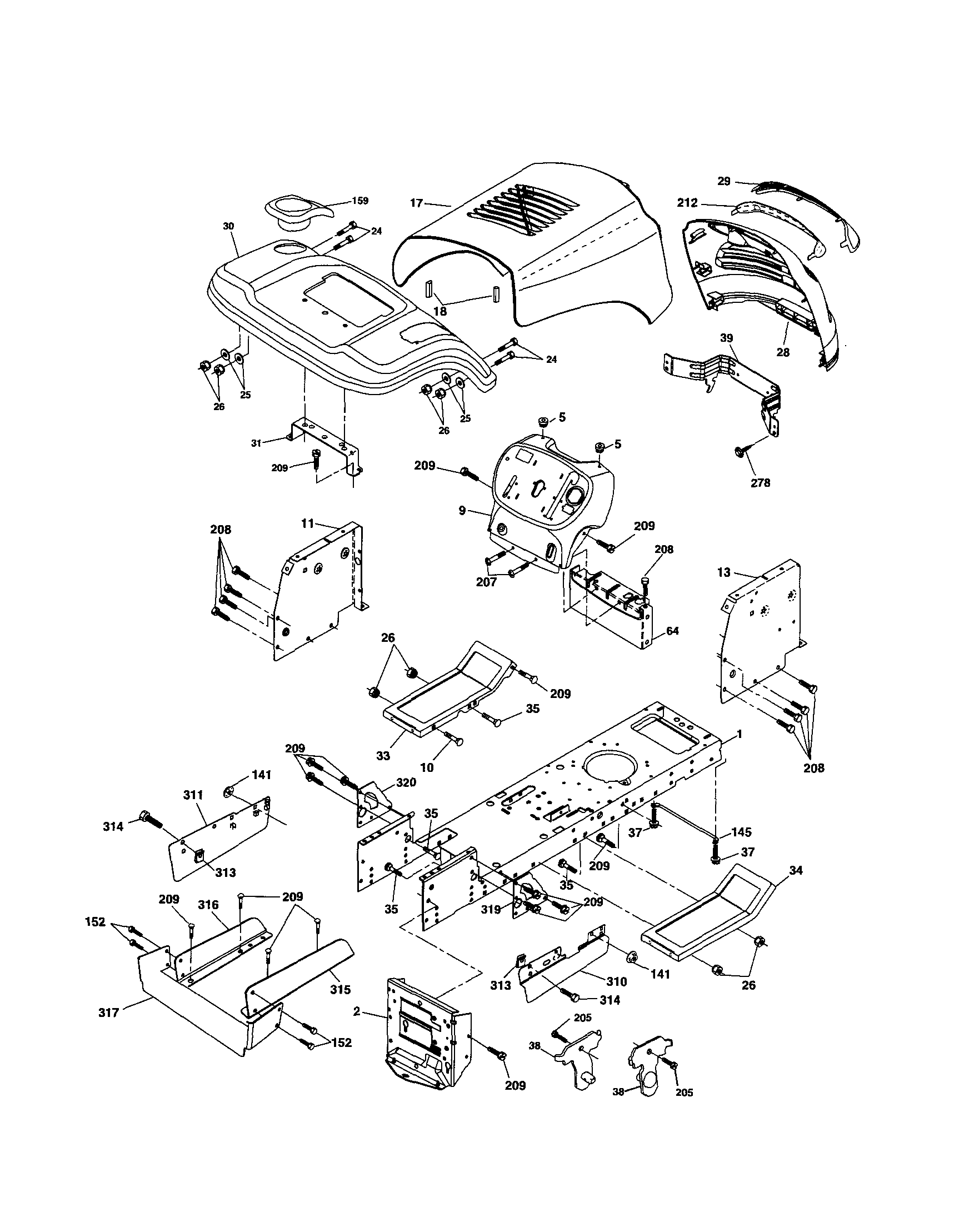 Craftsman 917253130 chassis and enclosures diagram