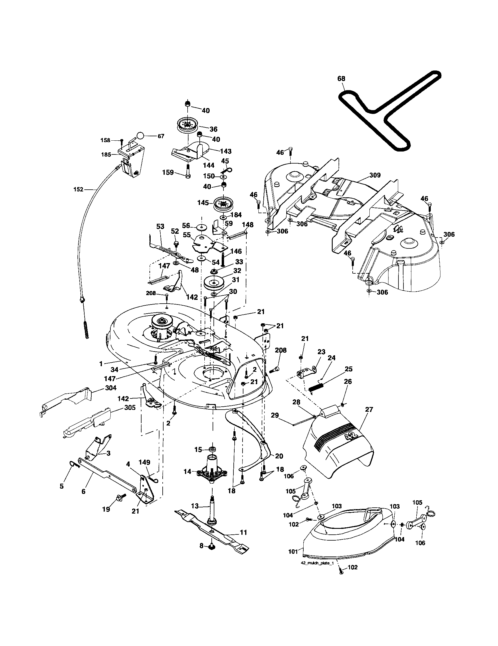 Craftsman 917253130 mower deck diagram