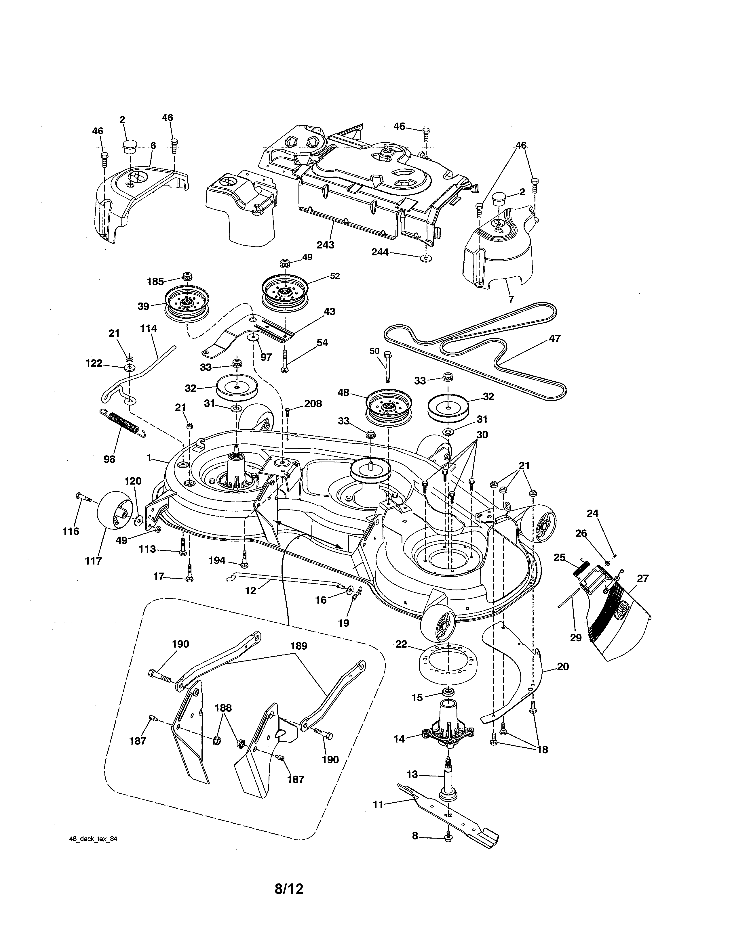 Craftsman 917253170 mower deck diagram