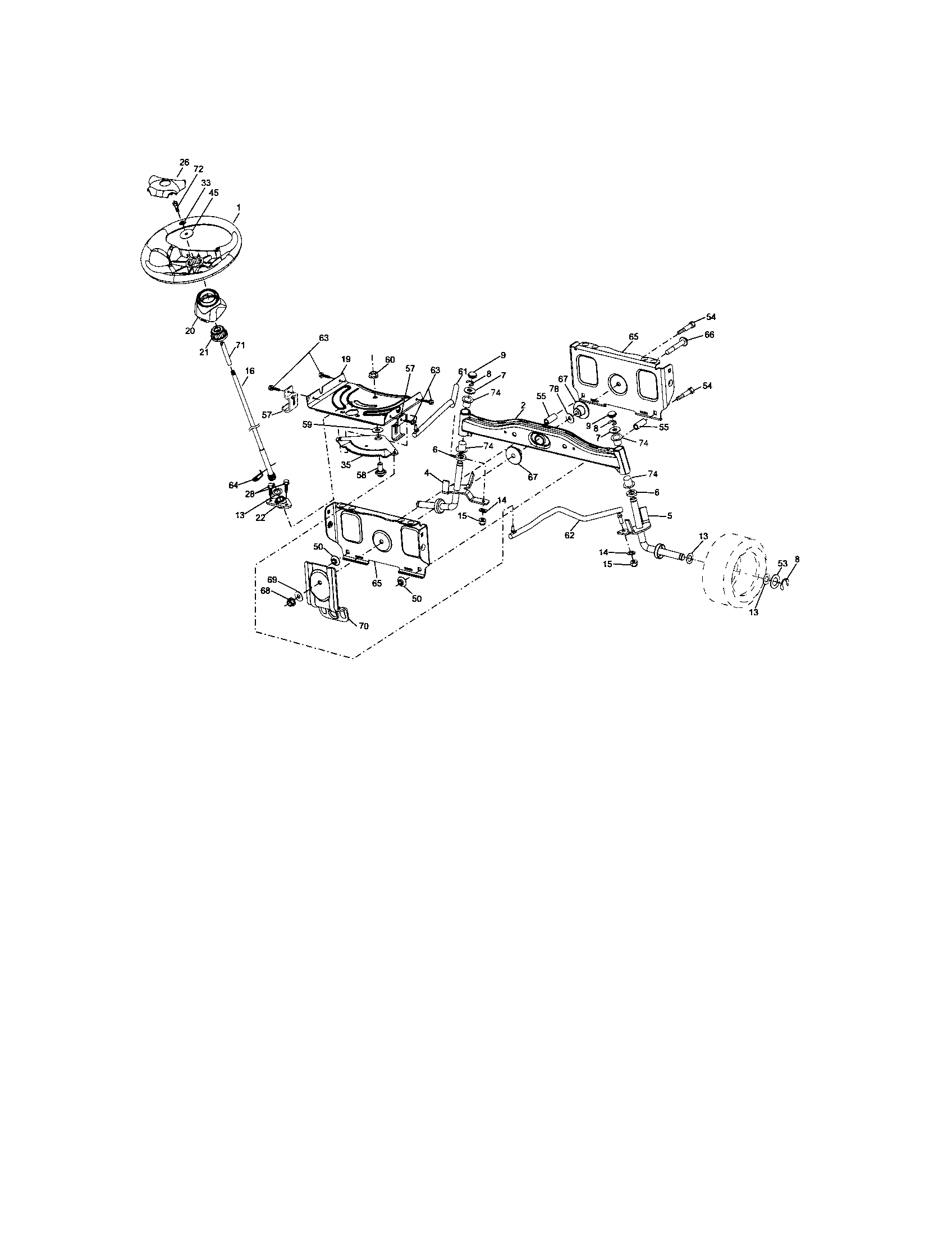 Craftsman 917289101 steering diagram