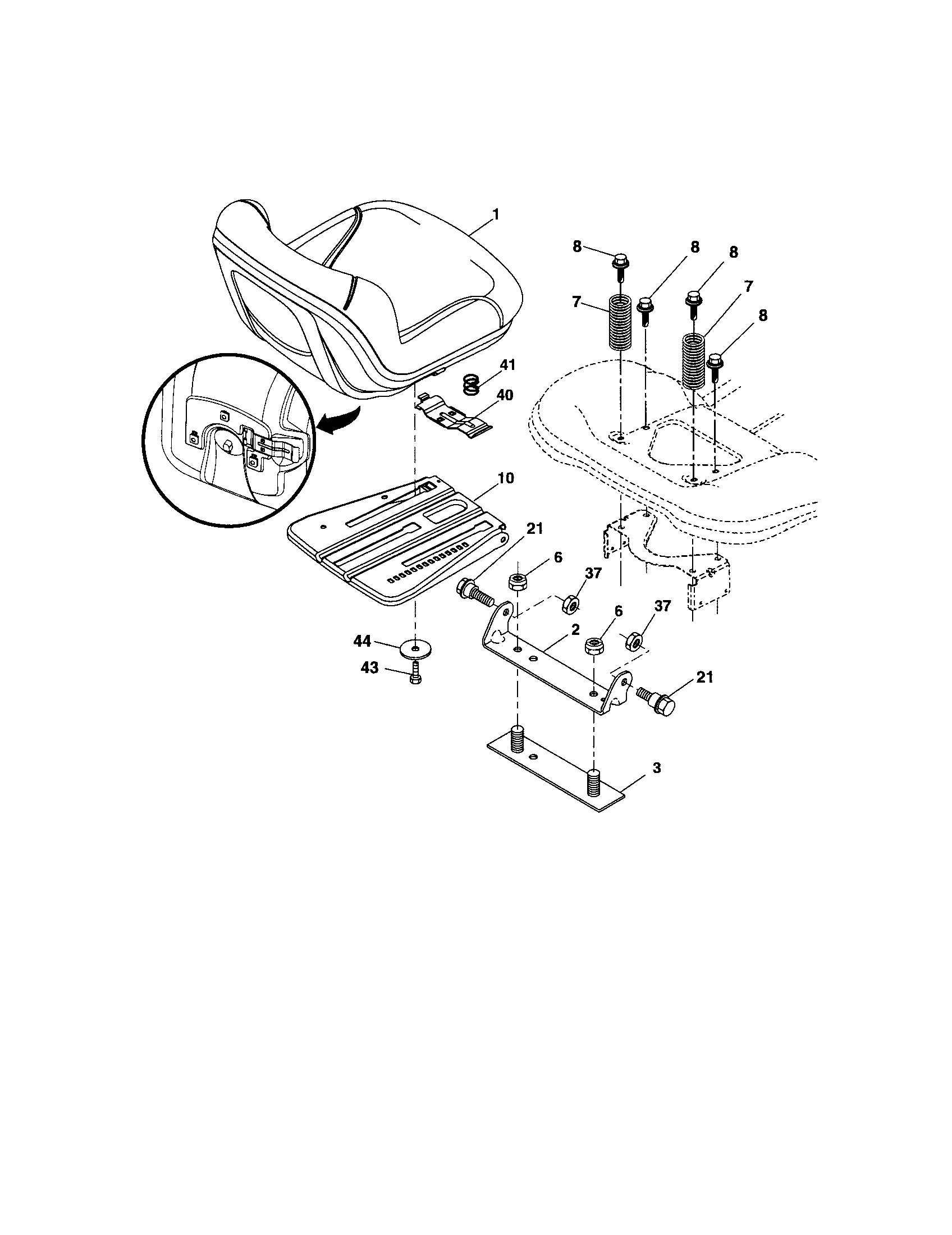 Craftsman 917289101 seat diagram
