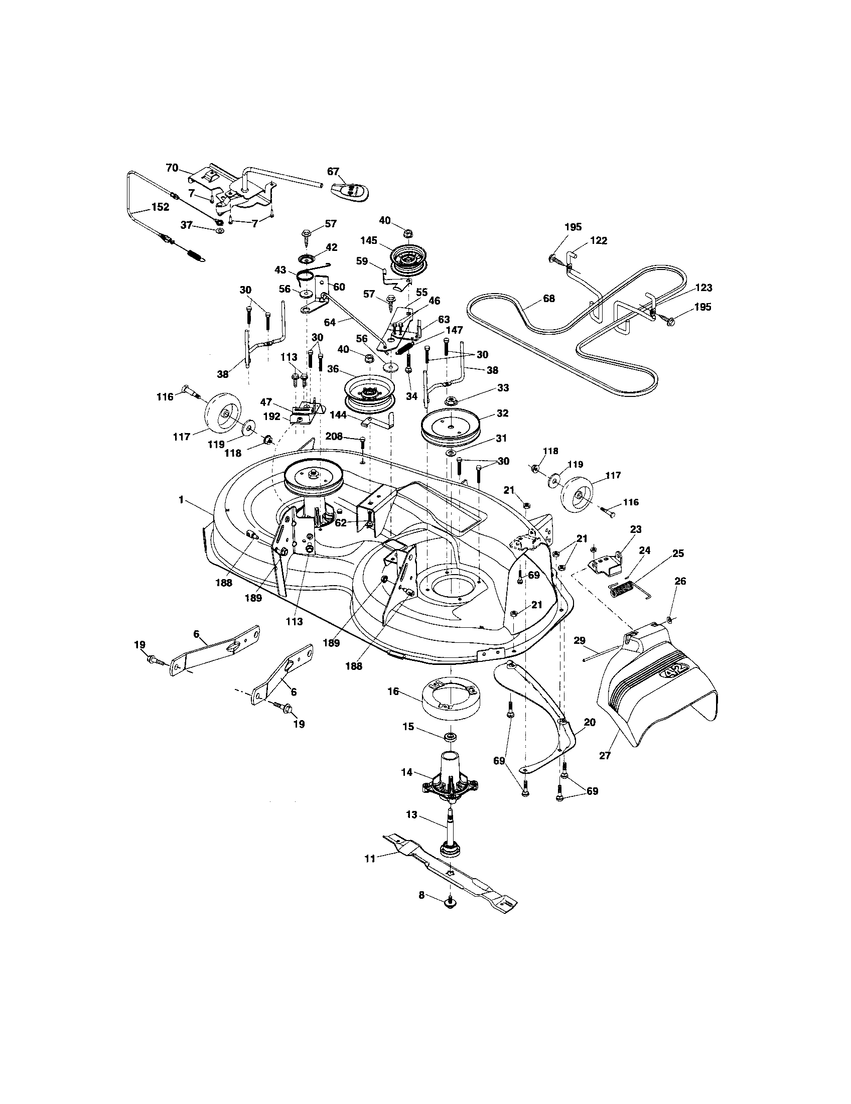 Craftsman 917289101 mower deck diagram
