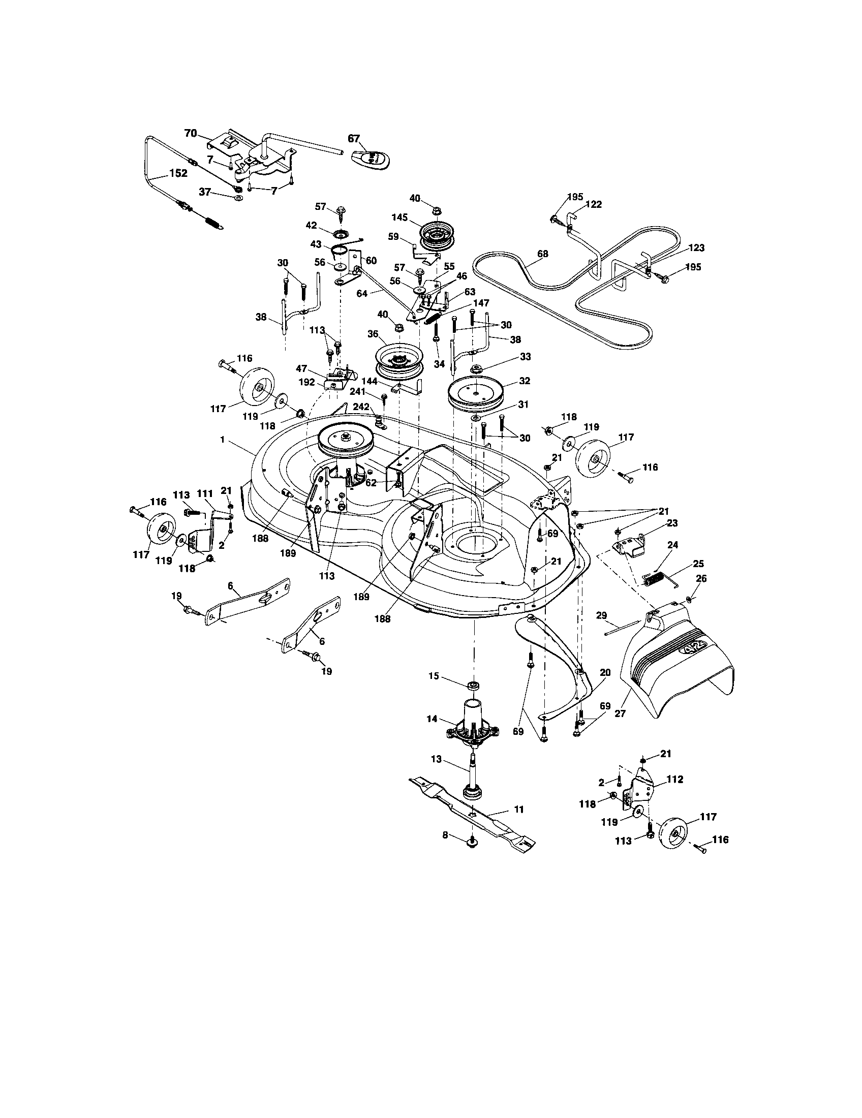 Craftsman 917289360 mower deck diagram