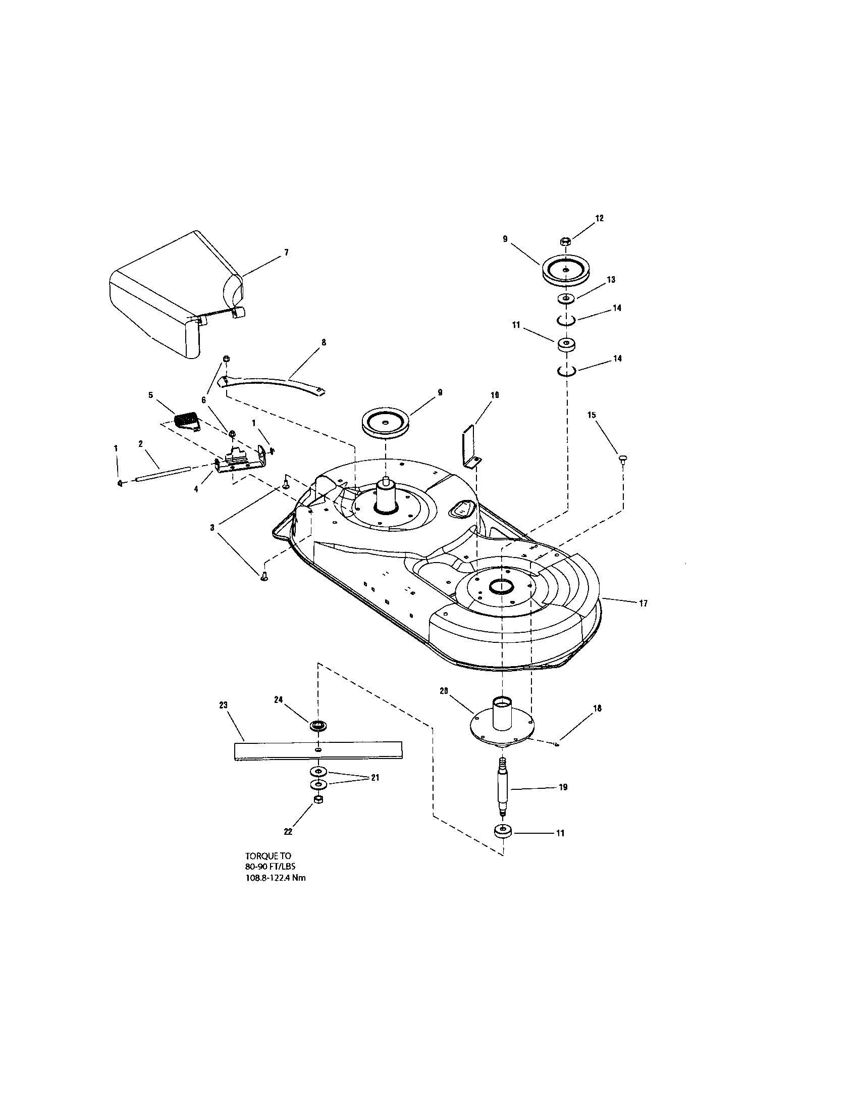 Snapper LT23420 housing/arbor/blades diagram
