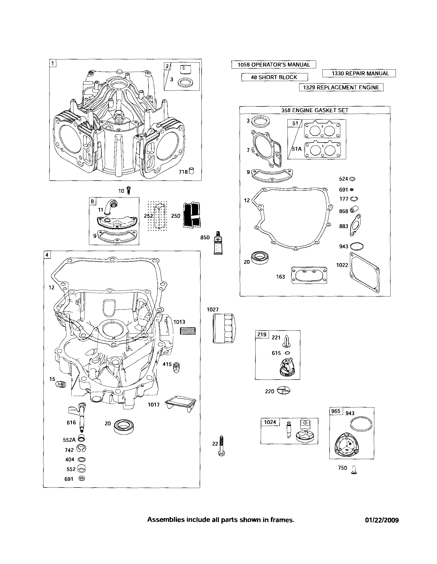 Snapper LT23420 cylinder/sump diagram
