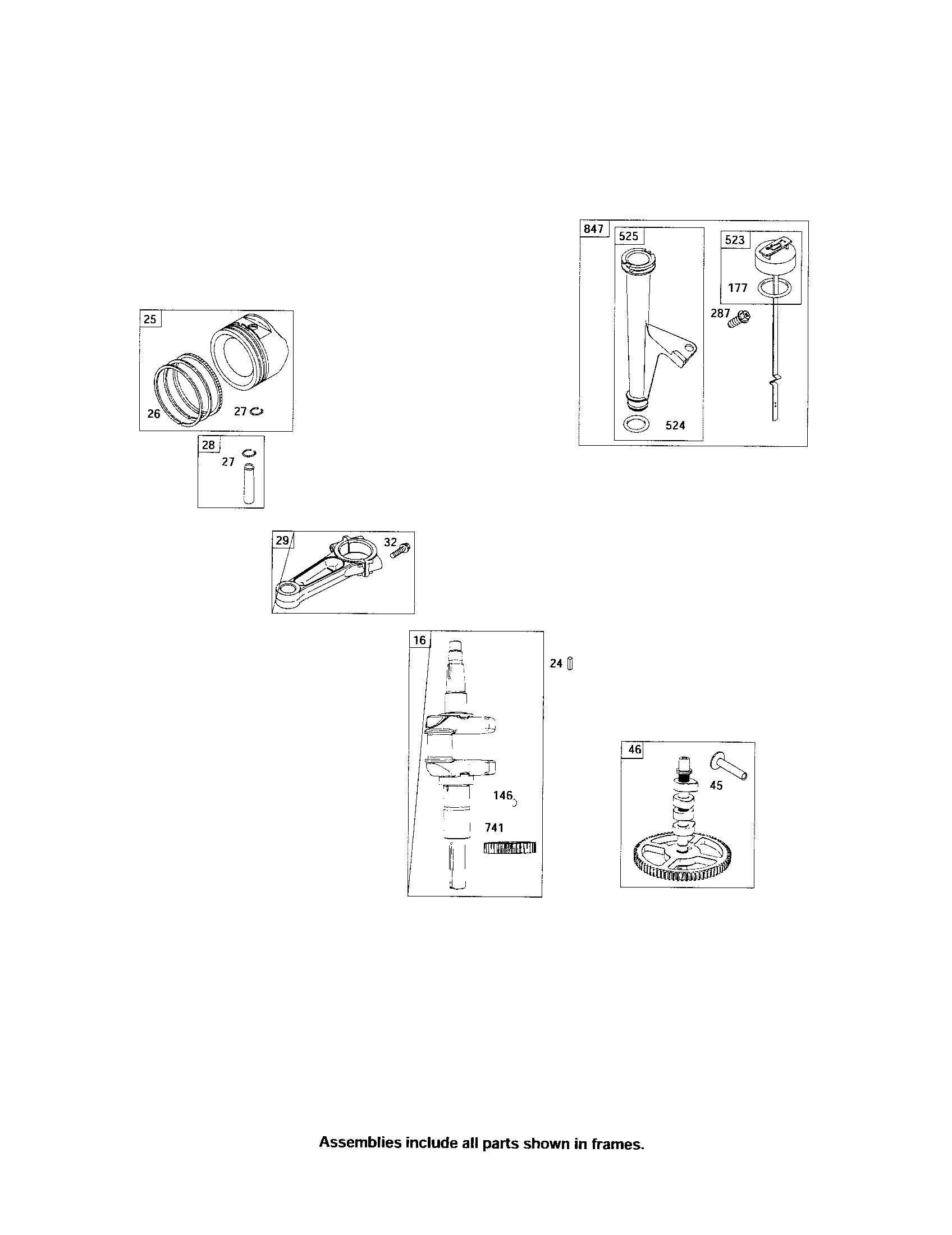 Snapper LT23420 crankshaft/camshaft/dipstick diagram