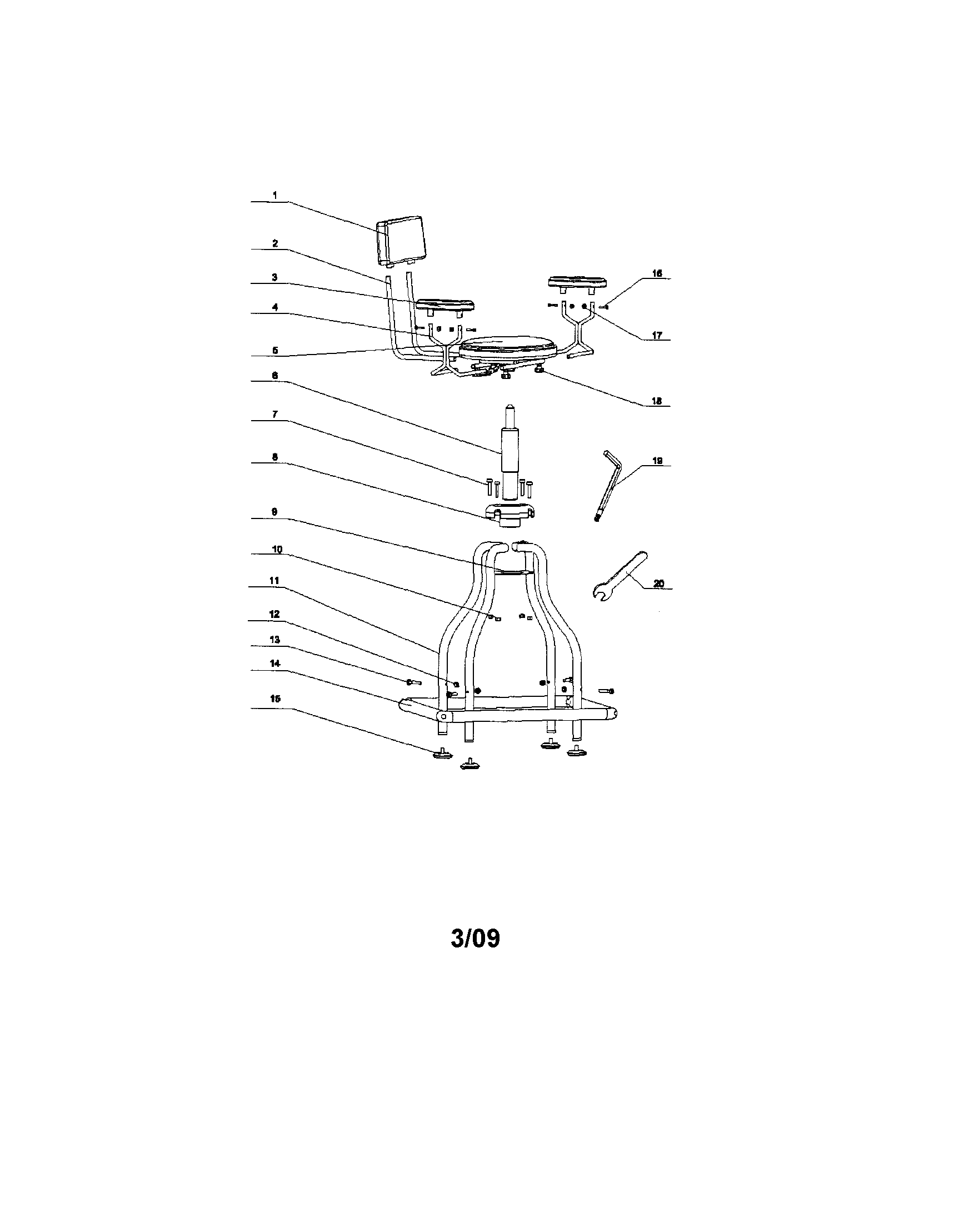 Craftsman 87562828 stool with arms diagram