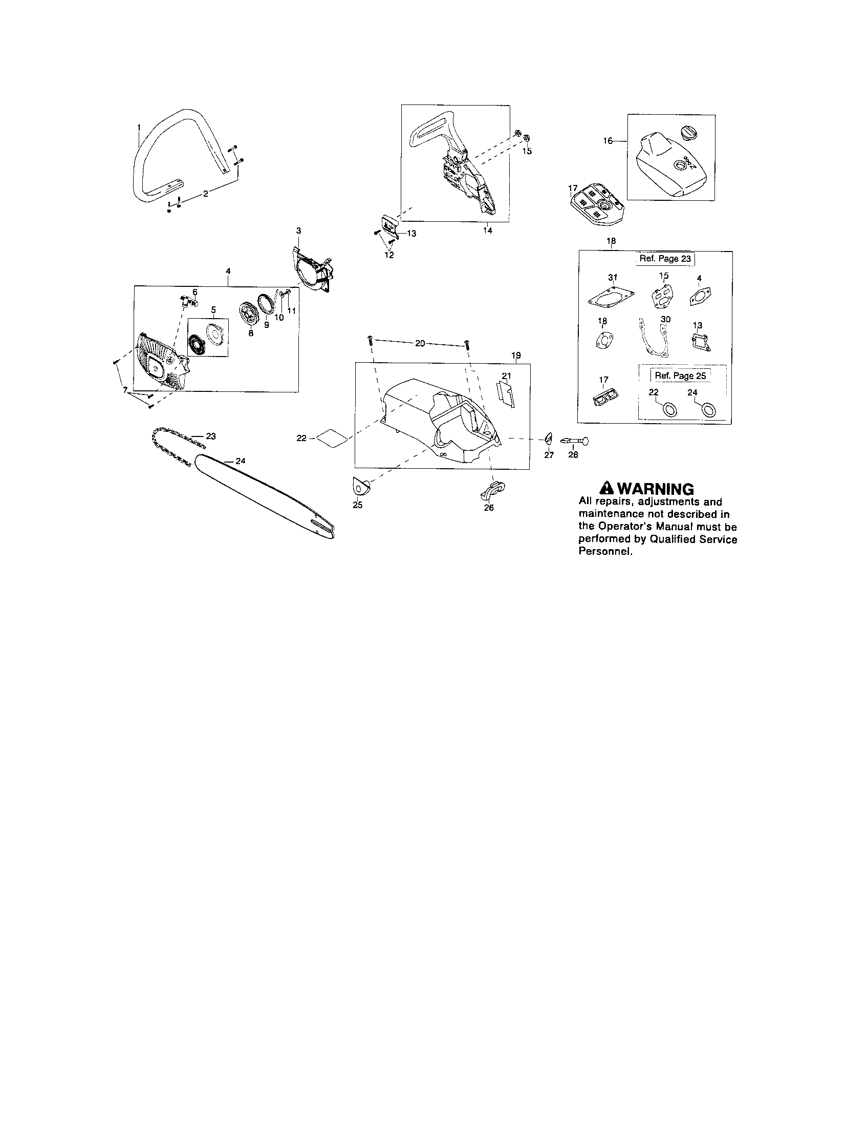 Craftsman 358362180 shield/starter housing/bar diagram
