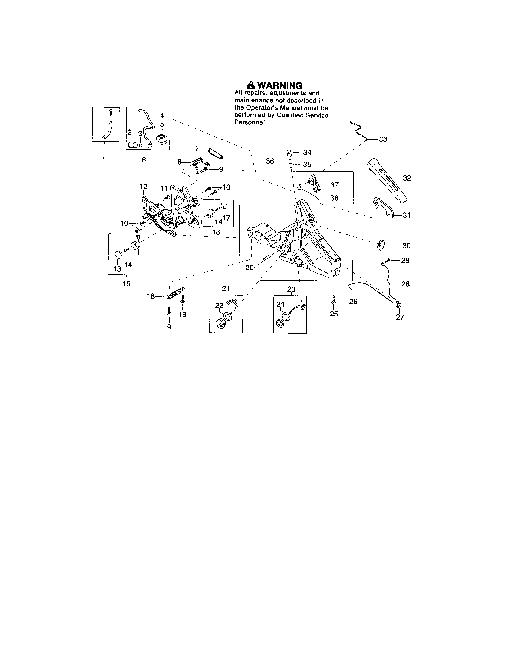 Craftsman 358362180 rear tank/handle diagram