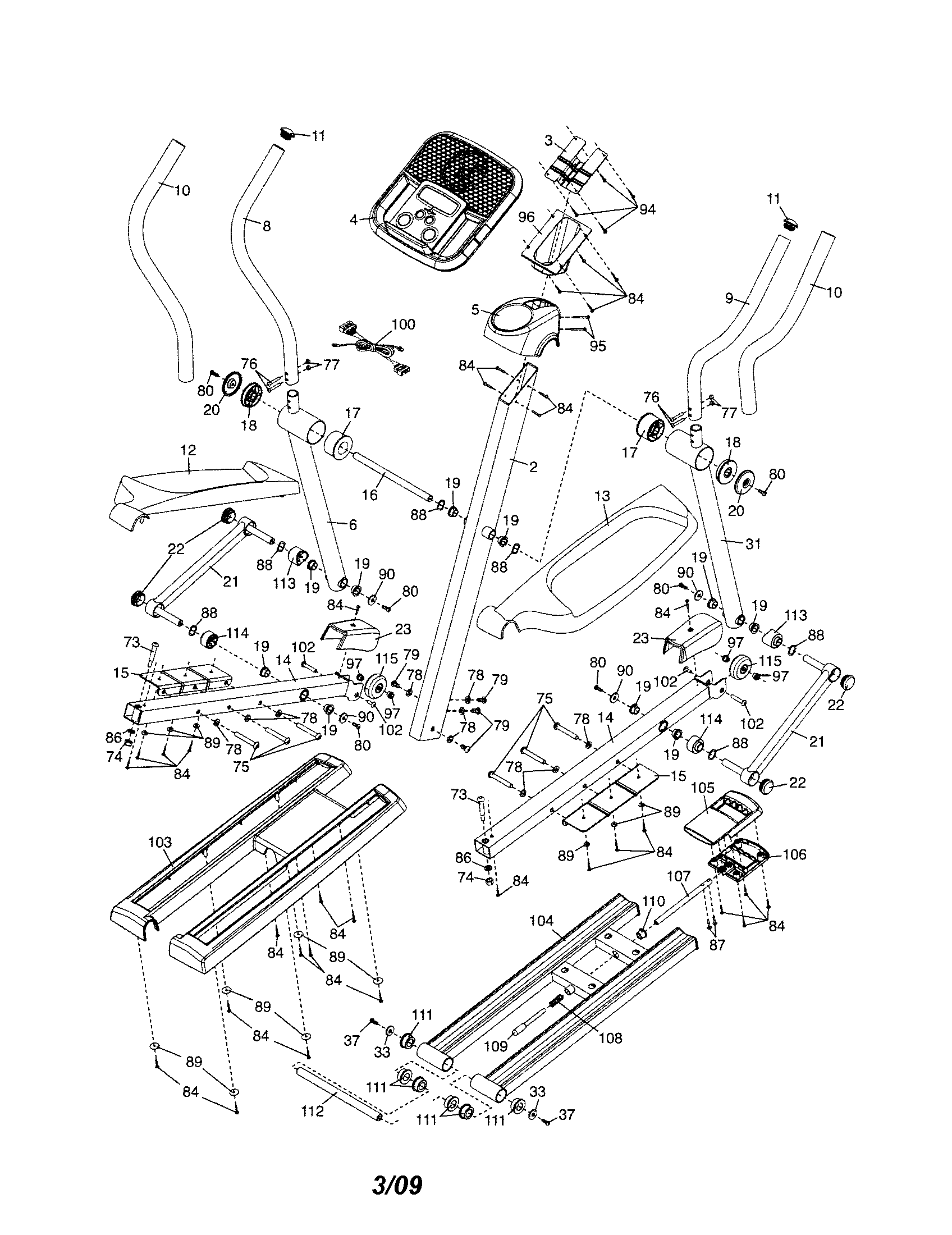 Proform 831238440 handles/pedals diagram