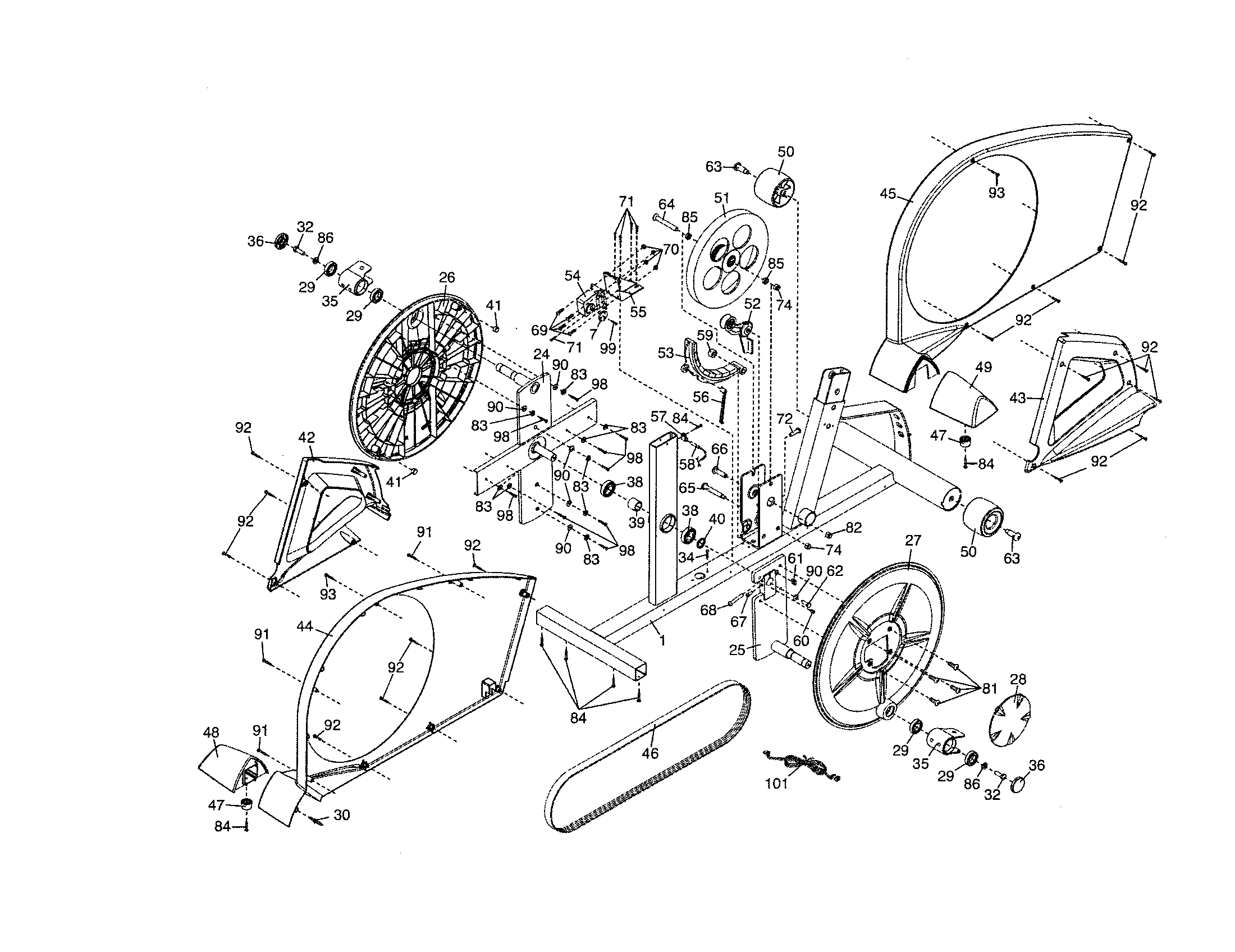 Proform 831238440 frame/side shield diagram