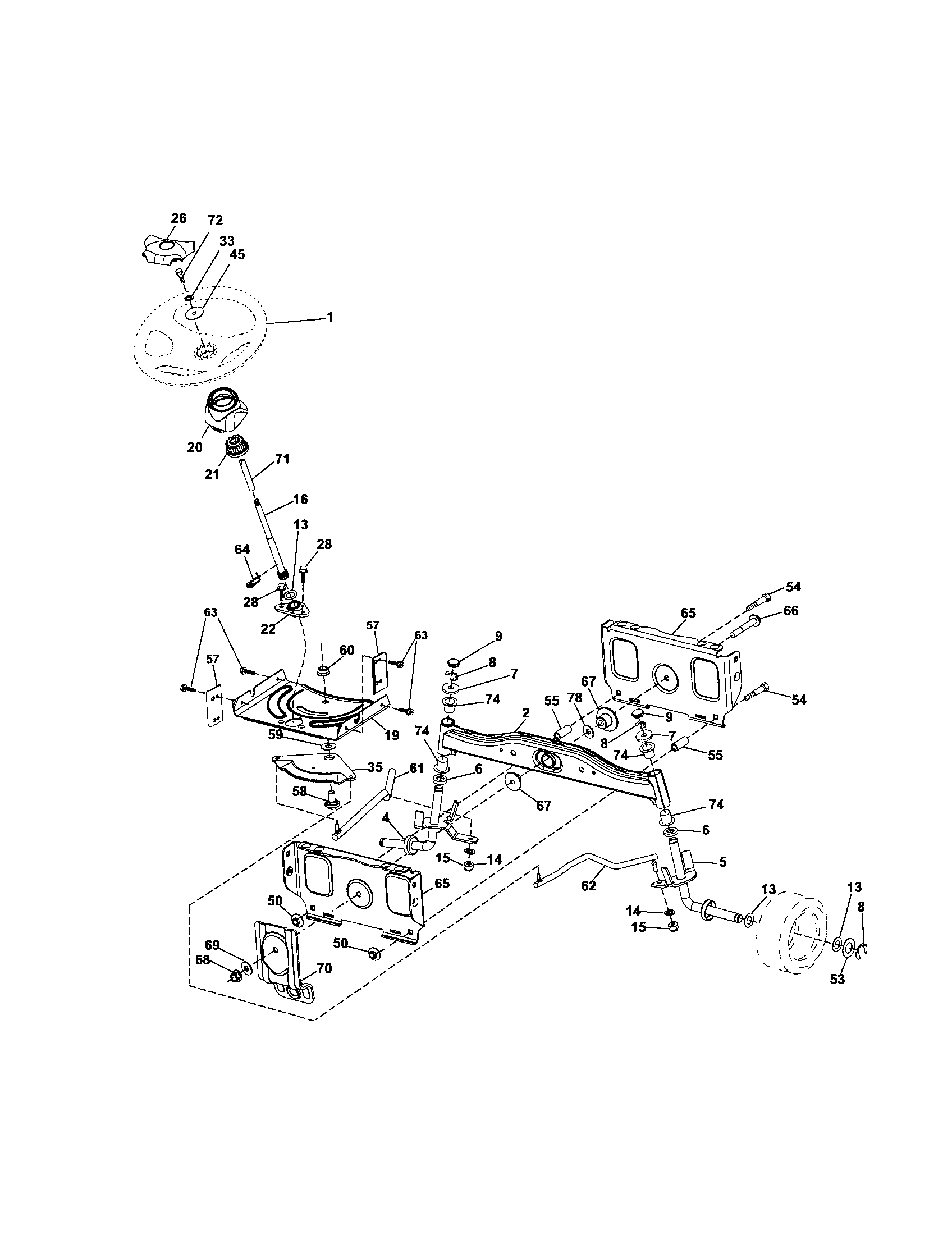 Craftsman 917253660 steering diagram