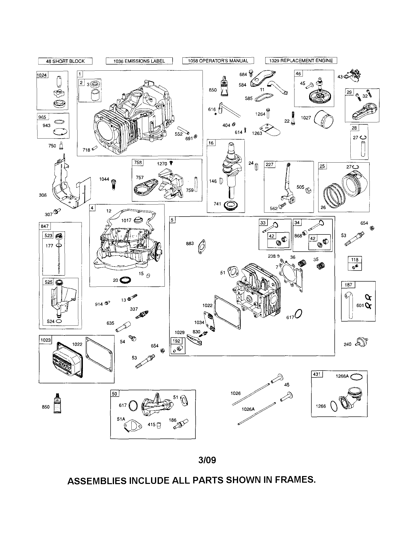 Craftsman 917254181 cylinder/head-cylinder/sump diagram