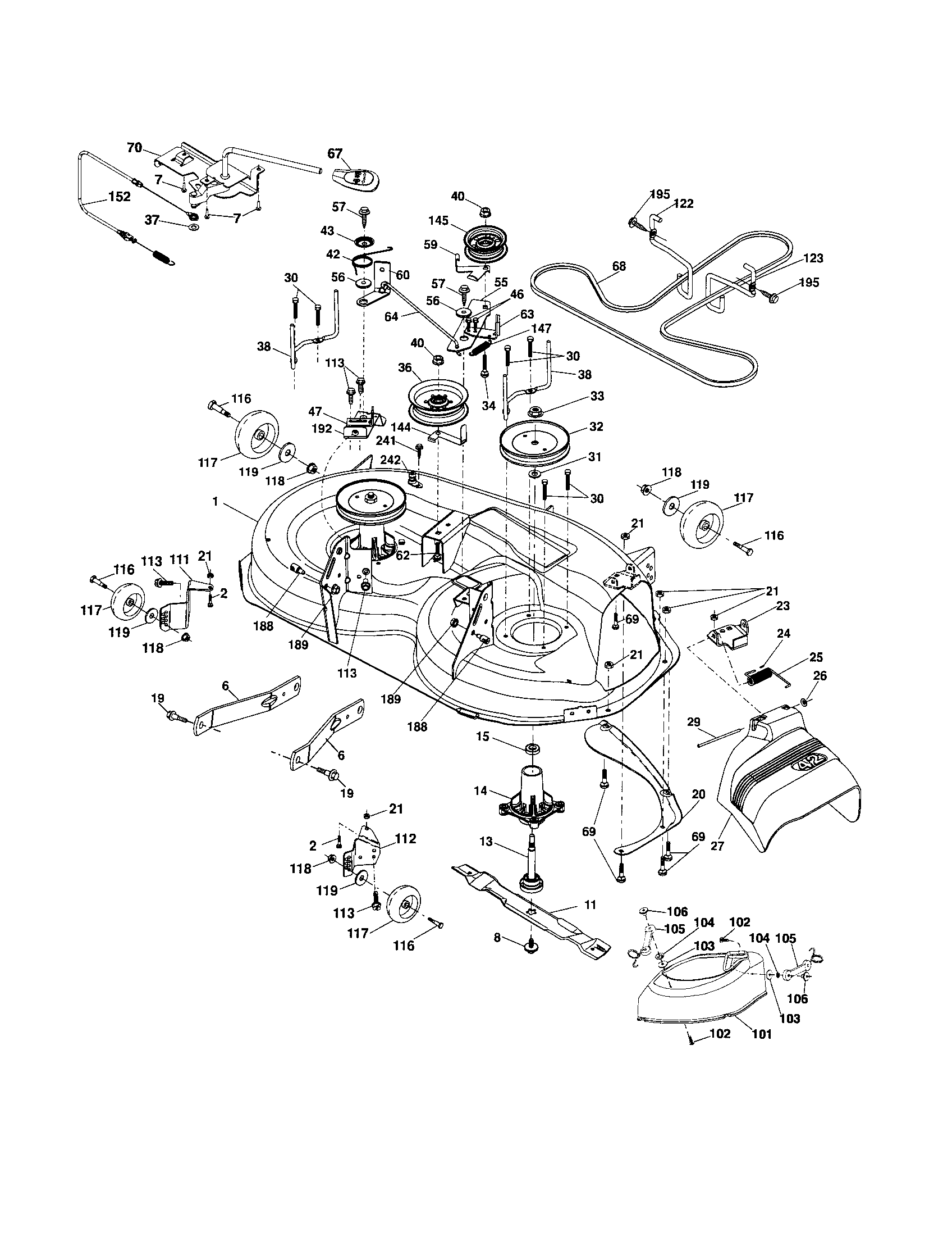 Craftsman 917254140 mower deck diagram