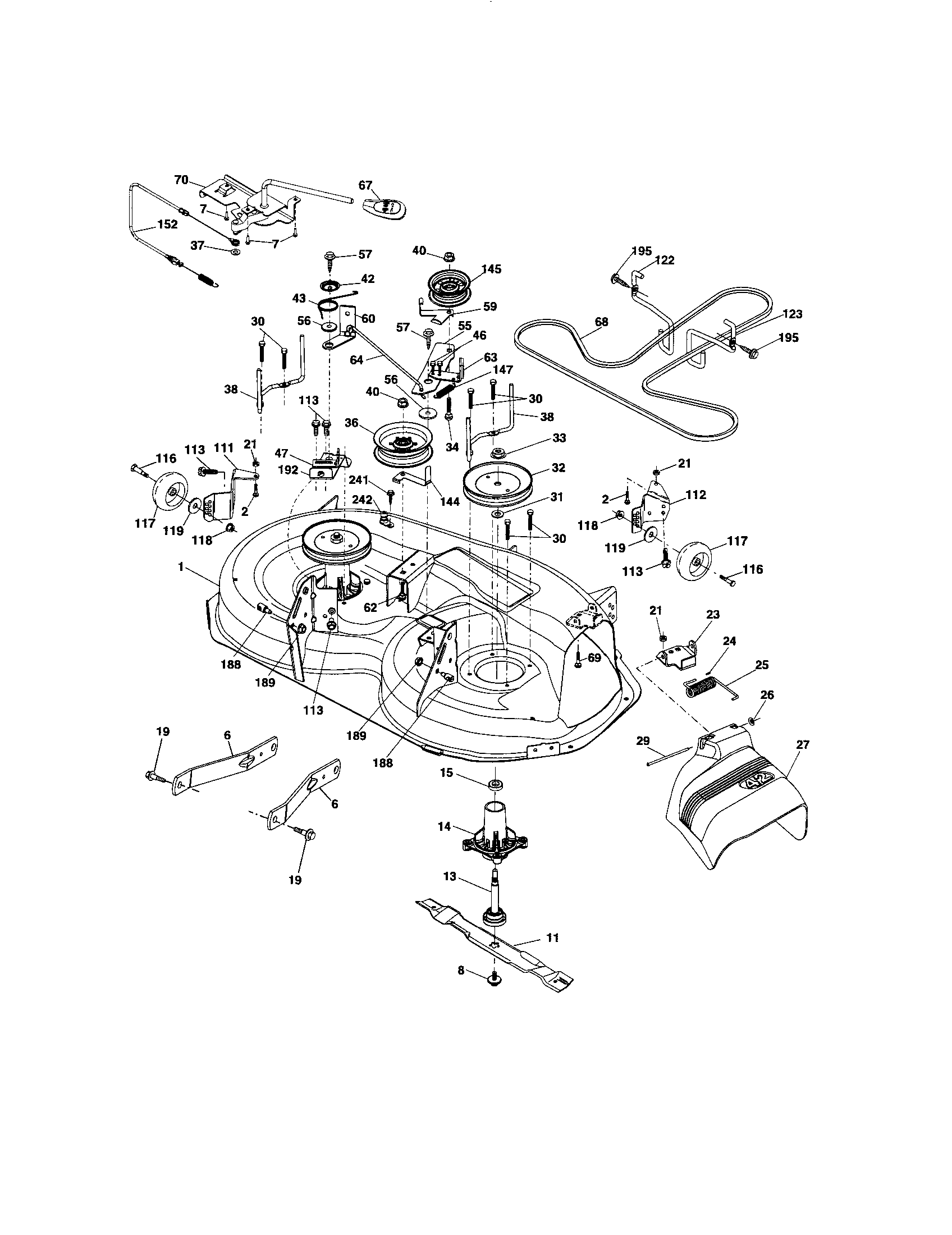Craftsman 917289340 mower deck diagram