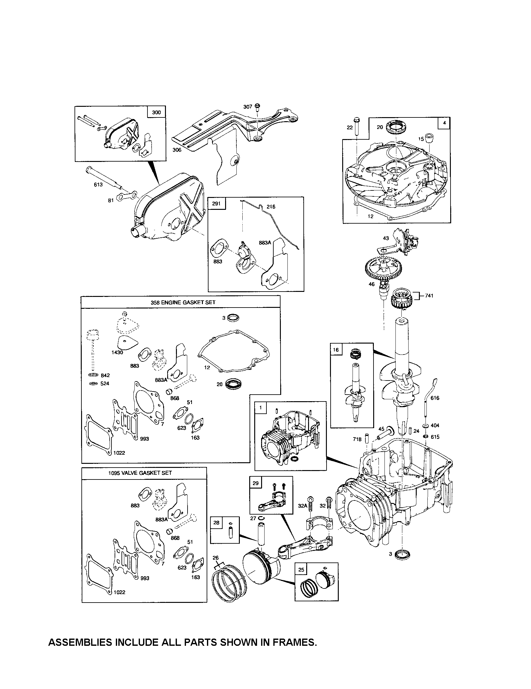 Craftsman 917371040 cylinder/crankshaft/sump diagram